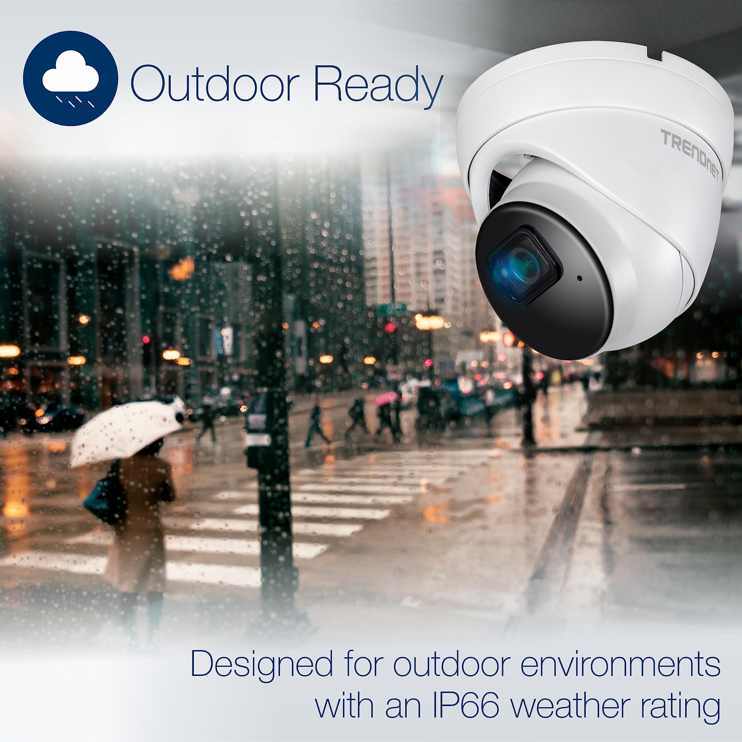 TRENDnet TV-IP1515PI 5MP H.265 PoE IP Security Camera - Indoor/Outdoor Weatherproof IP66, 30m IR Night Vision, MicroSD Slot - Ideal for Home & Business Surveillance, Parking Lots & Perimeter Monitoring