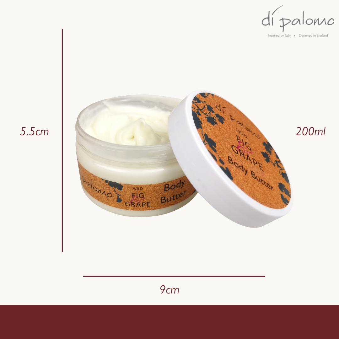 Di Palomo Wild Fig & Grape Body Butter 200ml - Ultra Hydrating & Nourishing Cream for Dry Skin | Perfect for Daily Moisturizing, Spa Days & Gift Giving