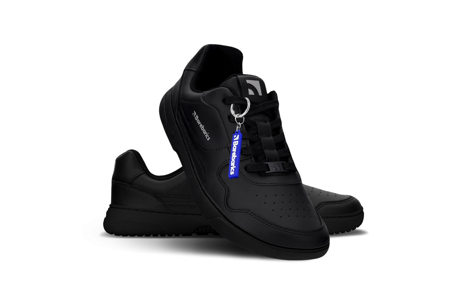 Barefoot Sneakers Barebarics Zing - All Black Leather Unisex Shoes for Men & Women | Comfortable Minimalist Walking & Running Shoes for Gym, Travel & Everyday Wear