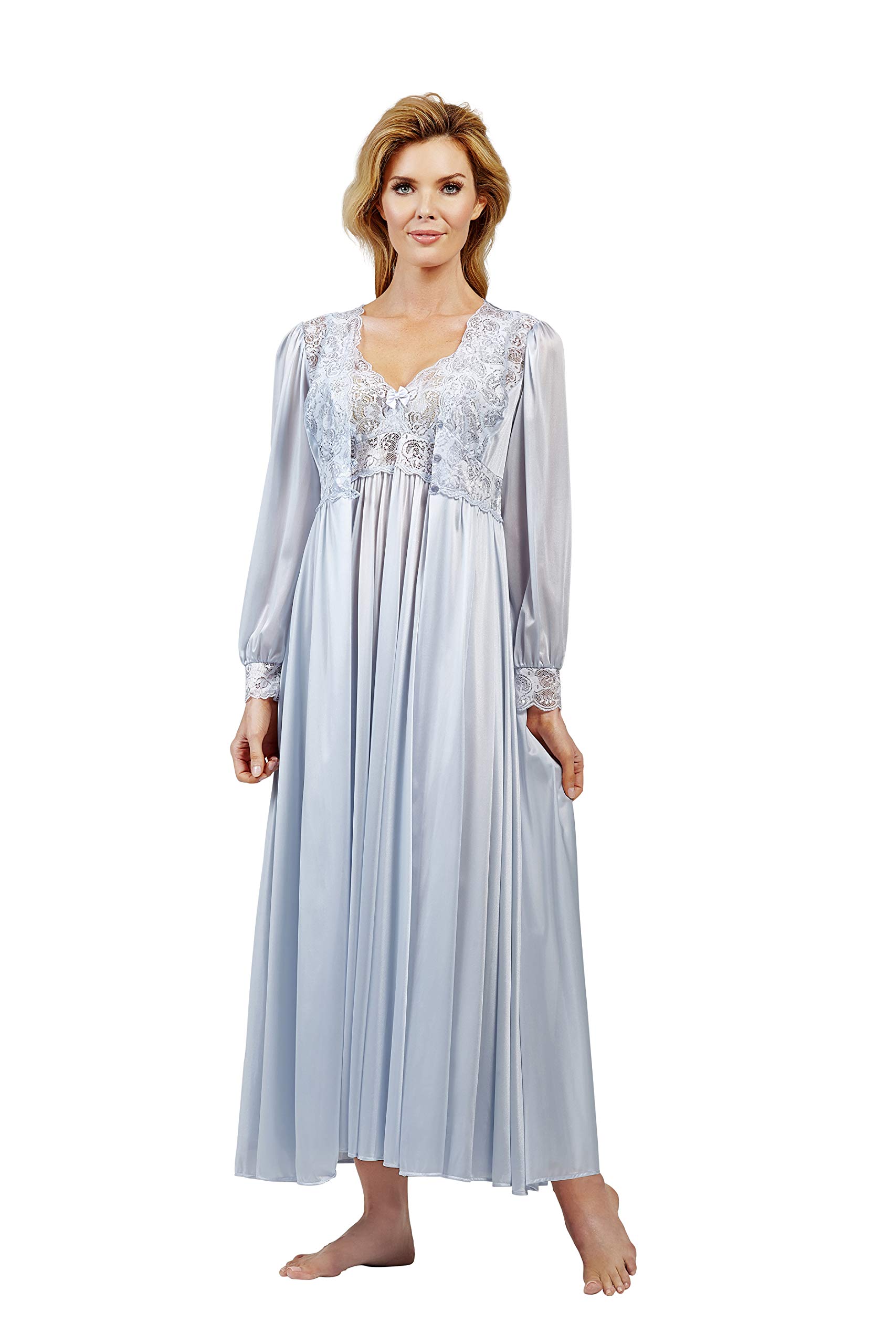 Shadowline Women's Nightgown & Robe Set - Silky Nylon Sleepwear for Comfort & Elegance - Perfect for Bridal, Honeymoon & Luxury Loungewear