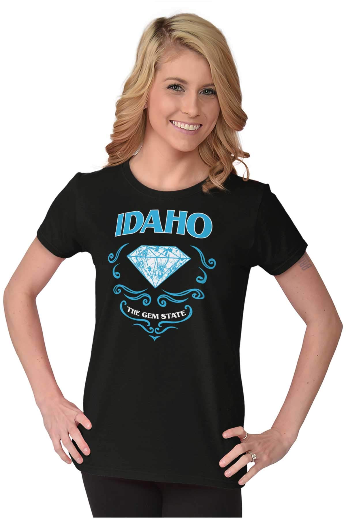 Idaho Pride Gem State Floral Graphic Tee for Women & Juniors - Soft Cotton T-Shirt with Idaho State Design - Perfect for Casual Wear, Travel & State Pride Events