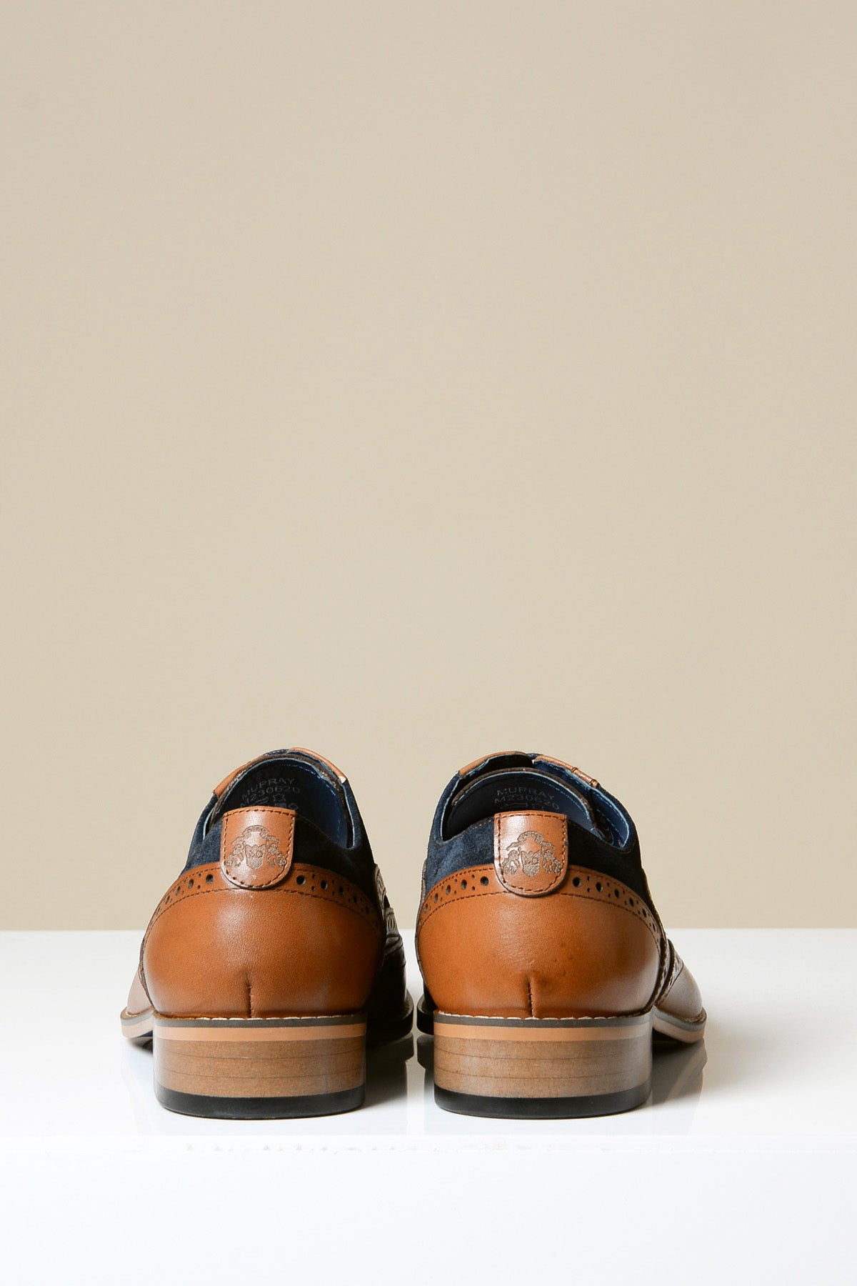 MURRAY Men's Contrast Tan Leather Suede Brogue Oxford Shoes for Business Casual & Formal Wear | Comfortable Dress Shoes for Office, Wedding & Special Occasions