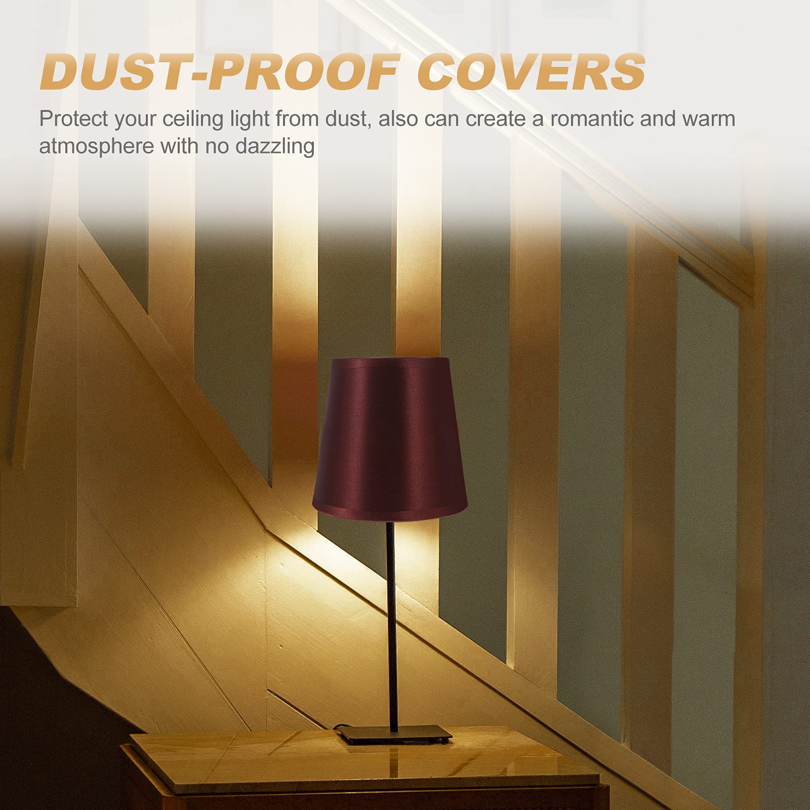 E14 Fabric Lampshade - Small Coffee Light Shade, Retro Wall & Floor Lamp Cover, Cloth Art Lamp Shade for PC, Fashion Office Chandelier, Perfect for Home Decor and Cozy Workspaces