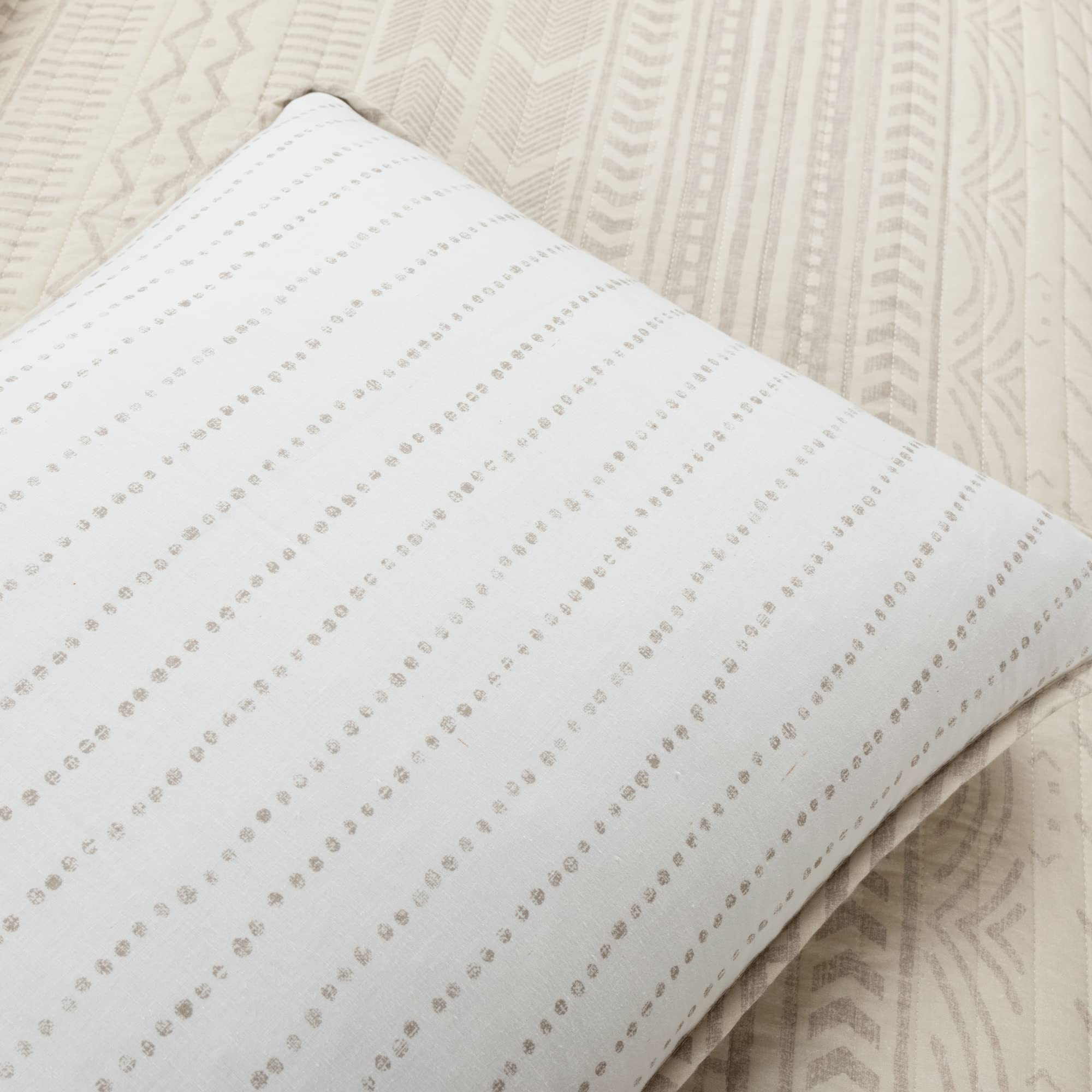 Lush Hygge Geo Quilt Set King Wheat - Cozy Bedroom Decor