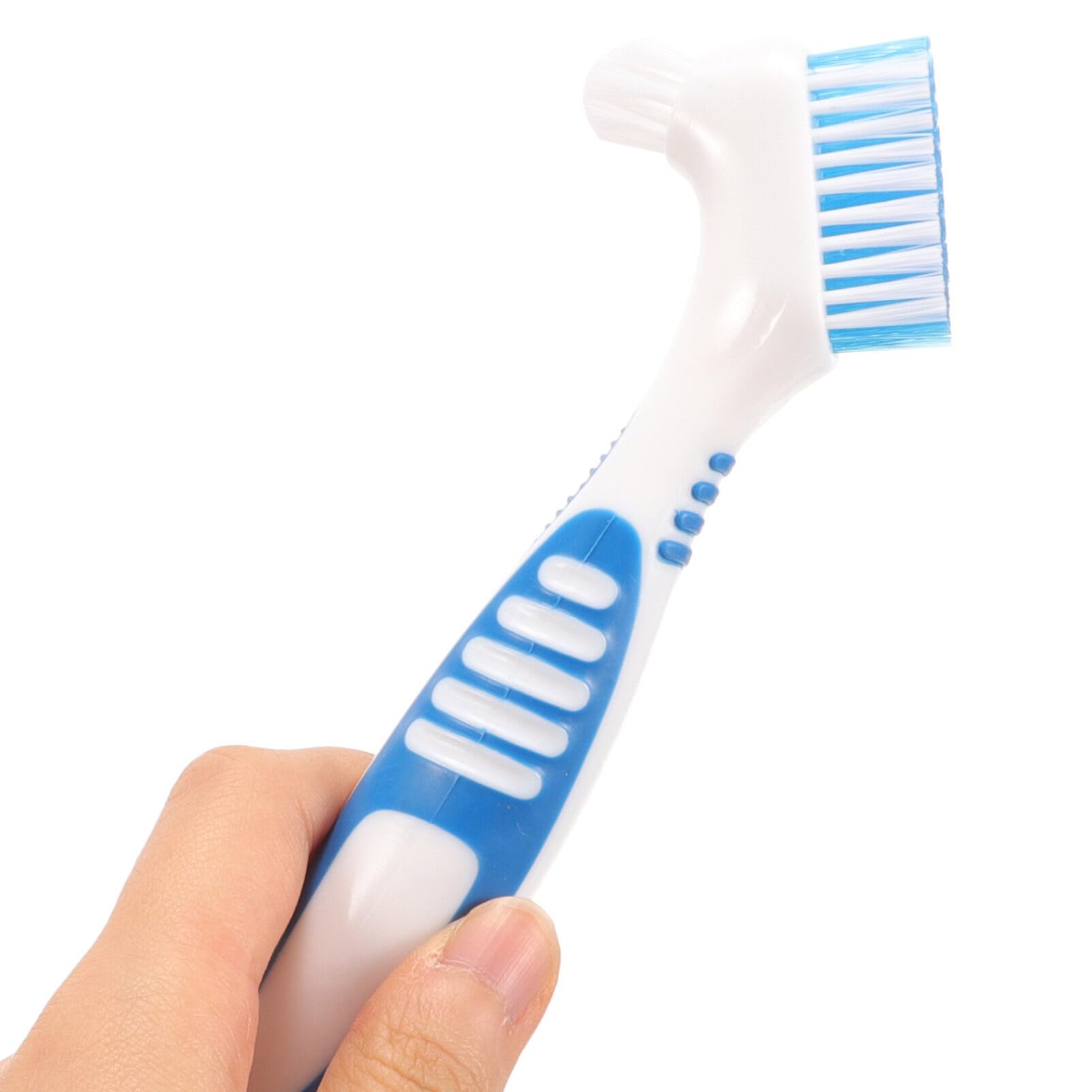 Premium Denture Toothbrush Set - 2 Pack with Dual Bristle Heads & Protective Case | Ergonomic Handle for Deep Denture Cleaning | Perfect for Denture Care, Travel, and Daily Oral Hygiene Maintenance