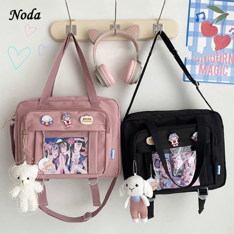 Anime Backpack for Girls - Kawaii Cute Japanese Ita Bag with Clear Window | Lolita Fashion Accessories & Kawaii Supplies (Pink) | Perfect for School, Cosplay, Anime Conventions & Travel