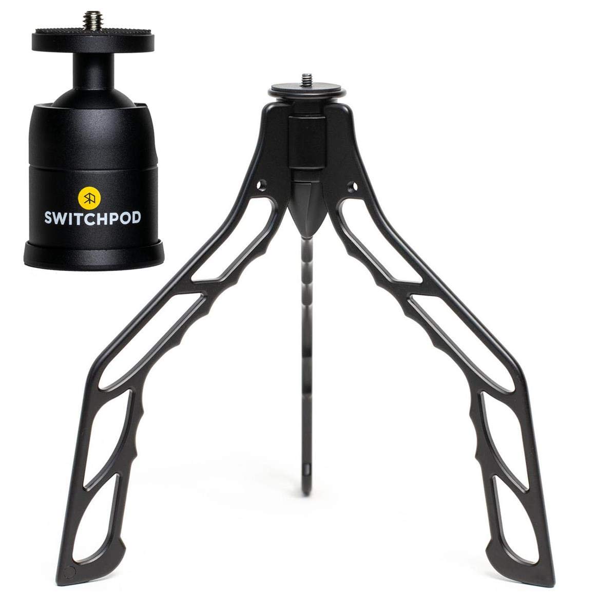 Switchpod DSLR & Smartphone Handheld Stabilizer Tripod with Aluminum Ball Head - 15 lbs Load Capacity, Black - Perfect for Vlogging, Travel Photography & Live Streaming