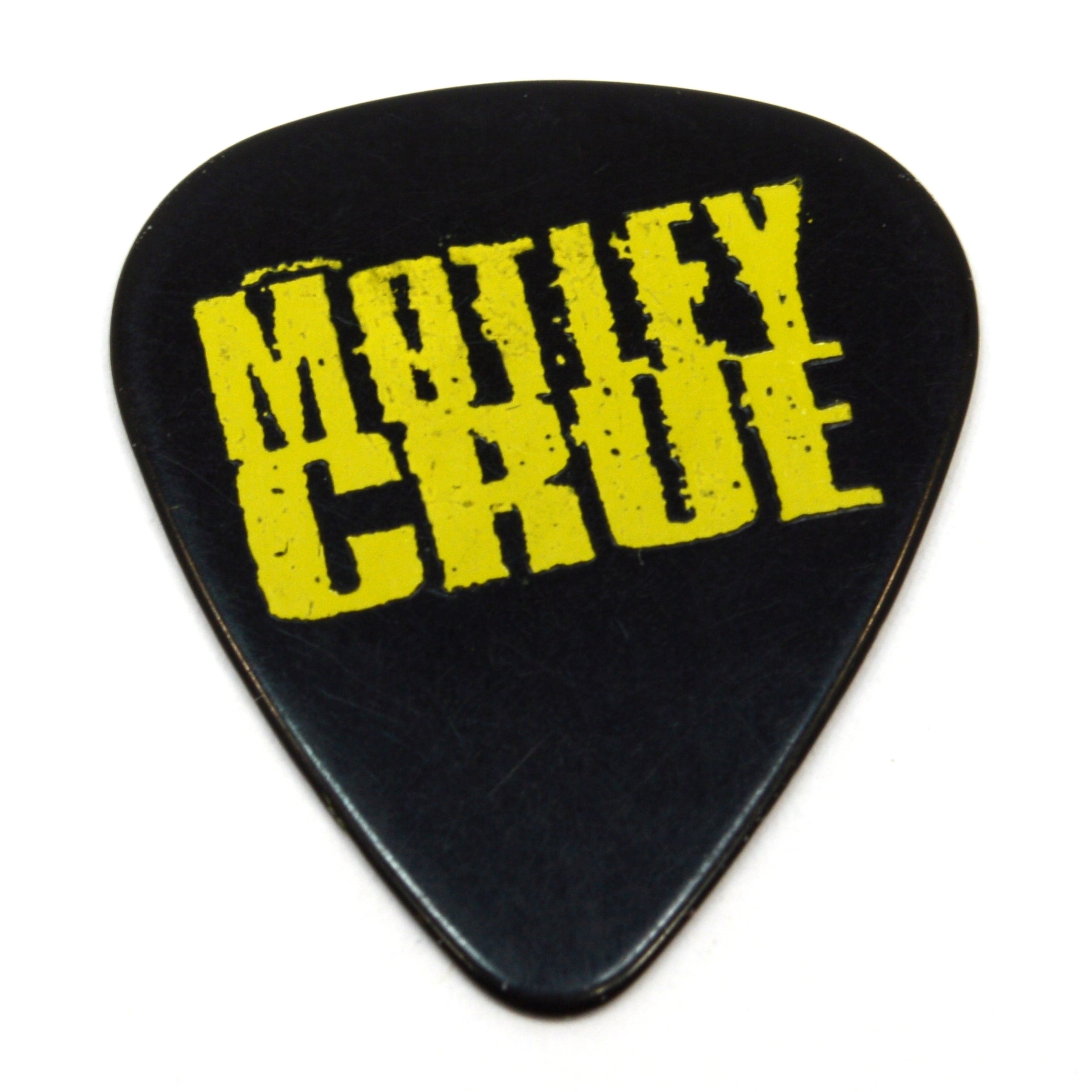 Original MOTLEY CRUE TOUR Guitar Pick - Yellow on Black MICK MARS Signature Plectrum for Electric/Acoustic Guitar - Perfect for Collectors, Musicians & Rock Fans