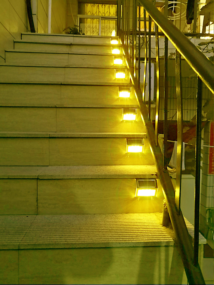 Solar Powered LED Stairs, Floor & Wall Lights - Waterproof Outdoor Lighting for Garden, Patio, Pathway & Deck - Energy Efficient Solar Lamp for Home & Commercial Use