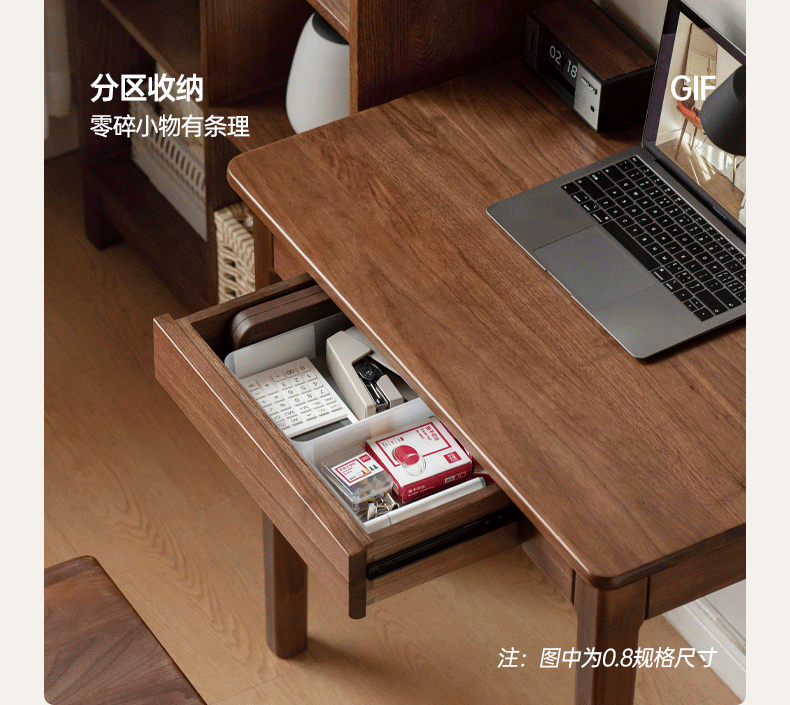 Premium Black Walnut Solid Wood Writing Desk with 3 Drawers - Modern Home Office Furniture for Study, Work & Remote Workspace