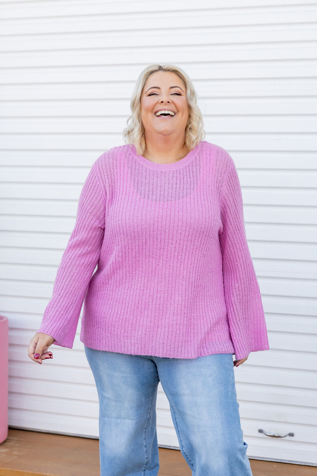 Regina Knit in Sherbet Sparkle - Women's Fashion Knitwear for Casual & Party Wear | Soft & Glittery Sweater for Date Nights & Holiday Outfits