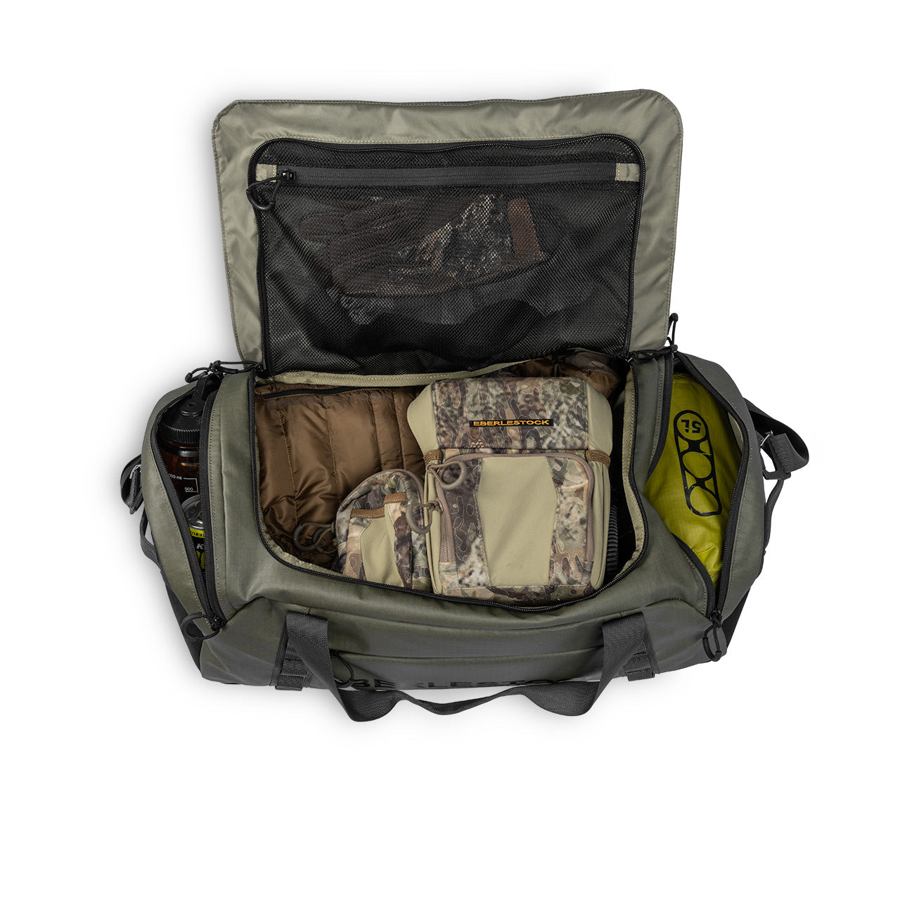 Eberlestock Hyllus Duffel Bag - Ultra Durable Water-Resistant Travel Duffel with Multiple Internal & External Pockets - Perfect for Camping, Hiking, Gym & Outdoor Adventures
