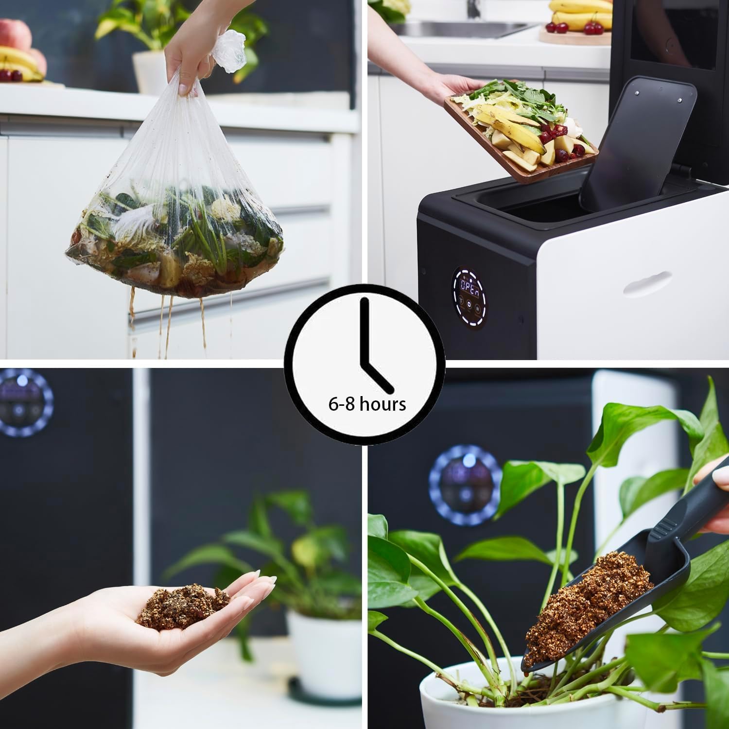 GEME Electric Kitchen Composter - 19L Smart Food Waste Composter Machine, Converts Food Scraps to Organic Compost Fast, No Dehydration Needed | Perfect for Eco-Friendly Homes, Small Gardens & Sustainable Living