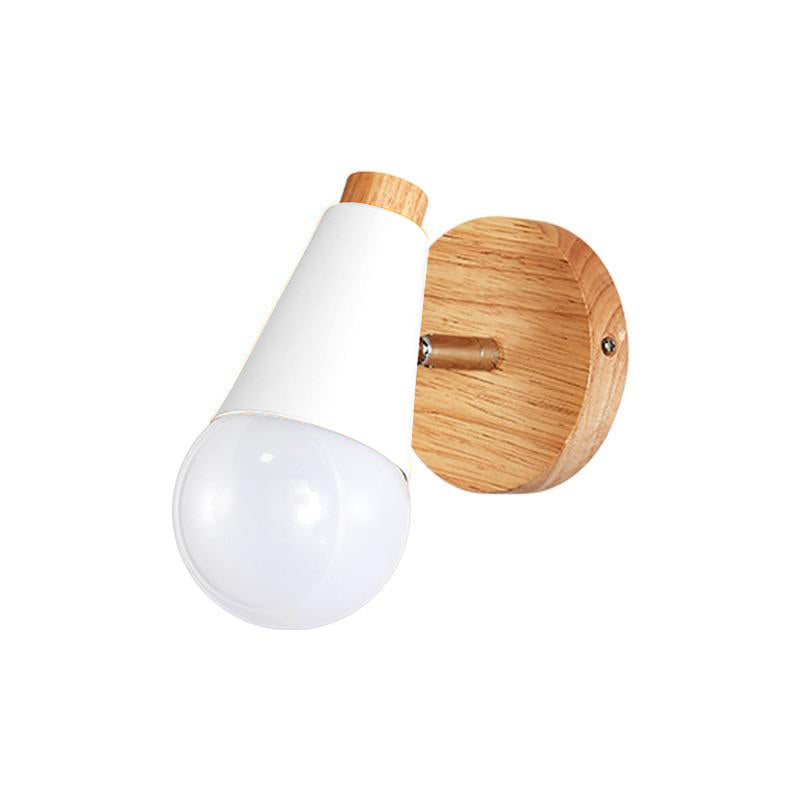 Ari Cone Mini Wall Sconce - Modern LED Wall Light Fixture for Bedroom, Living Room & Hallway - Dimmable Plug-in or Hardwired Lighting Decor