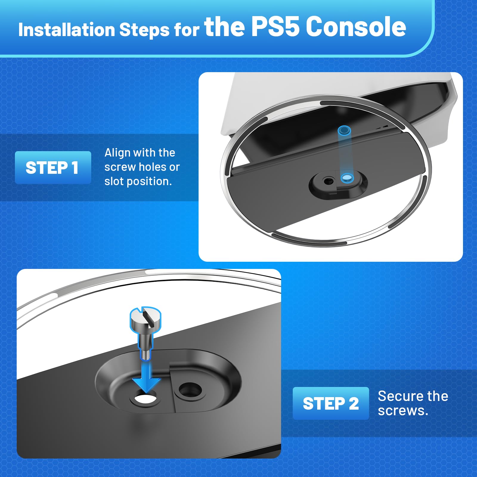 PS5 Vertical Stand - Universal Stand for PS5 Pro/Slim, Disc & Digital Edition | Durable & Stable Gaming Console Holder with Easy Installation | Perfect for Gaming Setups & Home Entertainment Systems