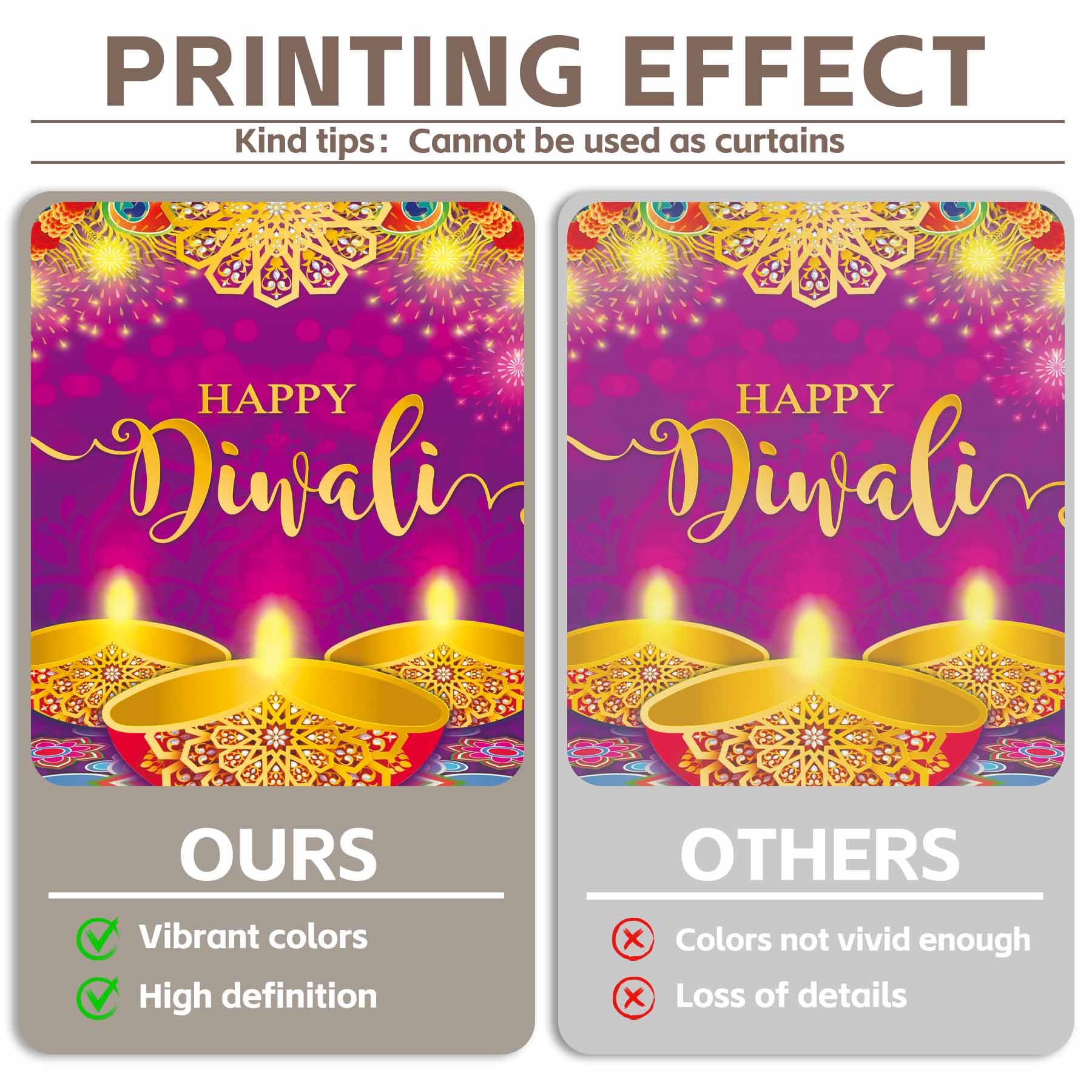 72x43 Inch Purple Diwali Backdrop - Floral Peacock Feather Photography Background for Festival of Lights, Indian Party Decor, Photo Booth Banner - Perfect for Diwali Celebrations, Wedding Decor, and Cultural Events