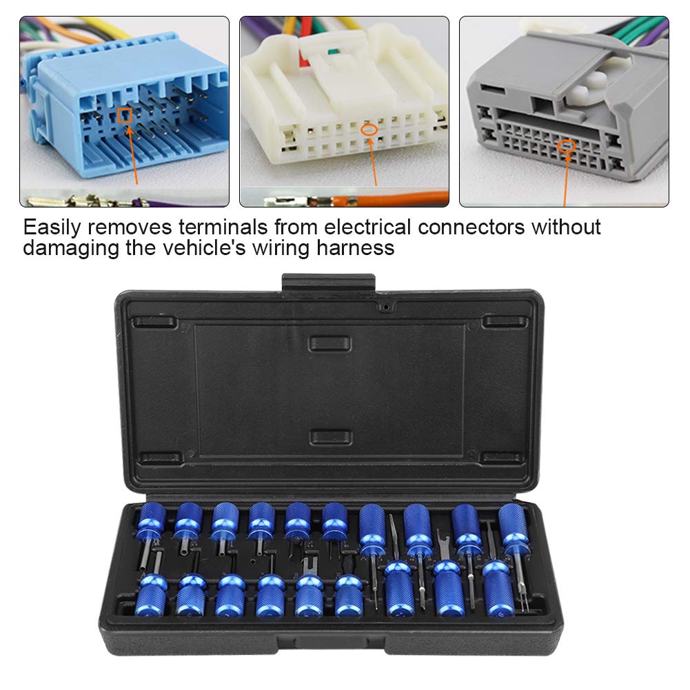 19-Piece Universal Car Electrical Terminal Removal Tool Kit - Professional Connector Release Set for Automotive Wiring Repair & Maintenance | Ideal for Mechanics, DIY Enthusiasts & Auto Electrical Work