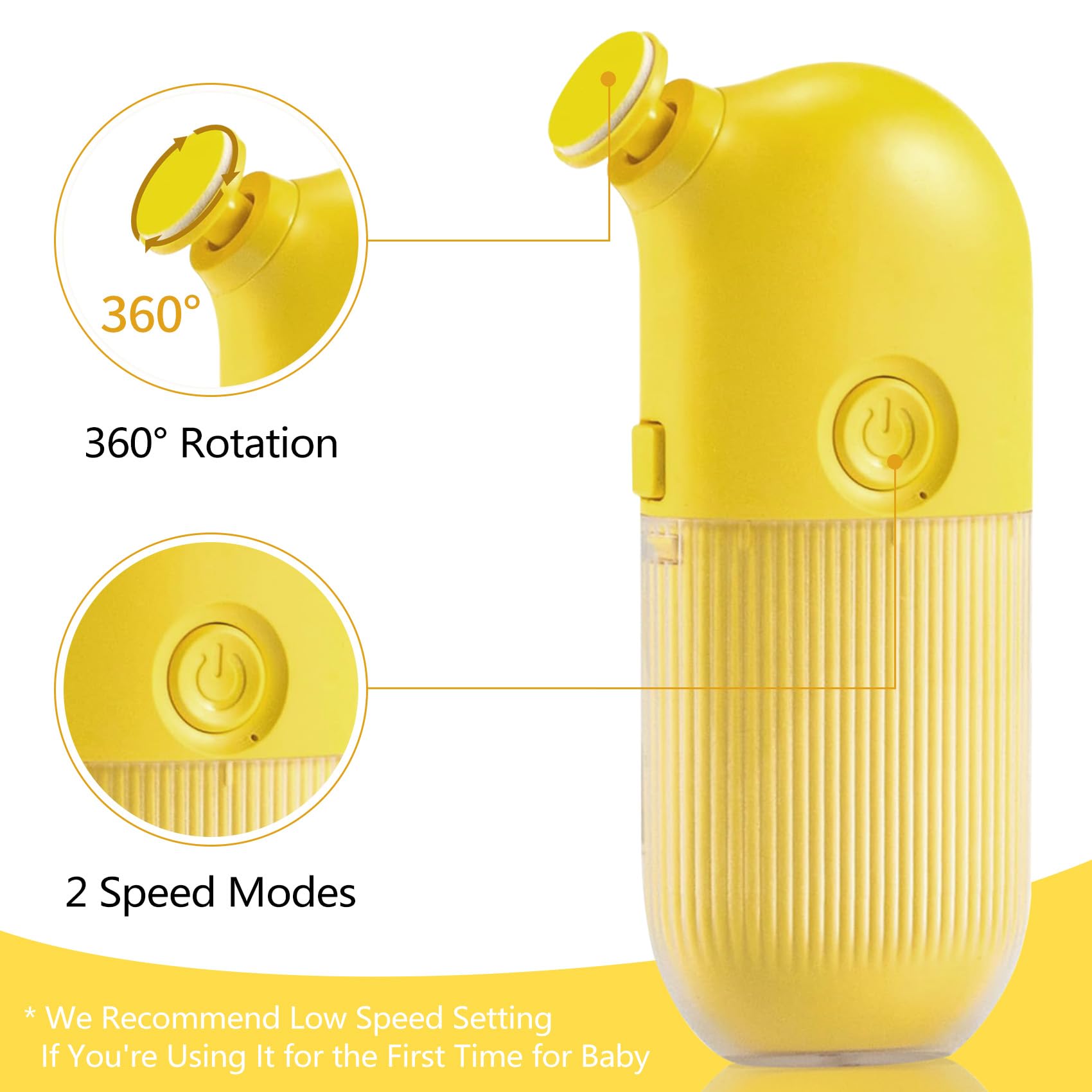 Electric Baby Nail Trimmer & Clippers - 7-in-1 Rechargeable Nail Filer Kit with Whisper Quiet Polisher | Safe for Newborn Toes & Fingernails | Perfect for Travel, Home Care & Gentle Baby Grooming