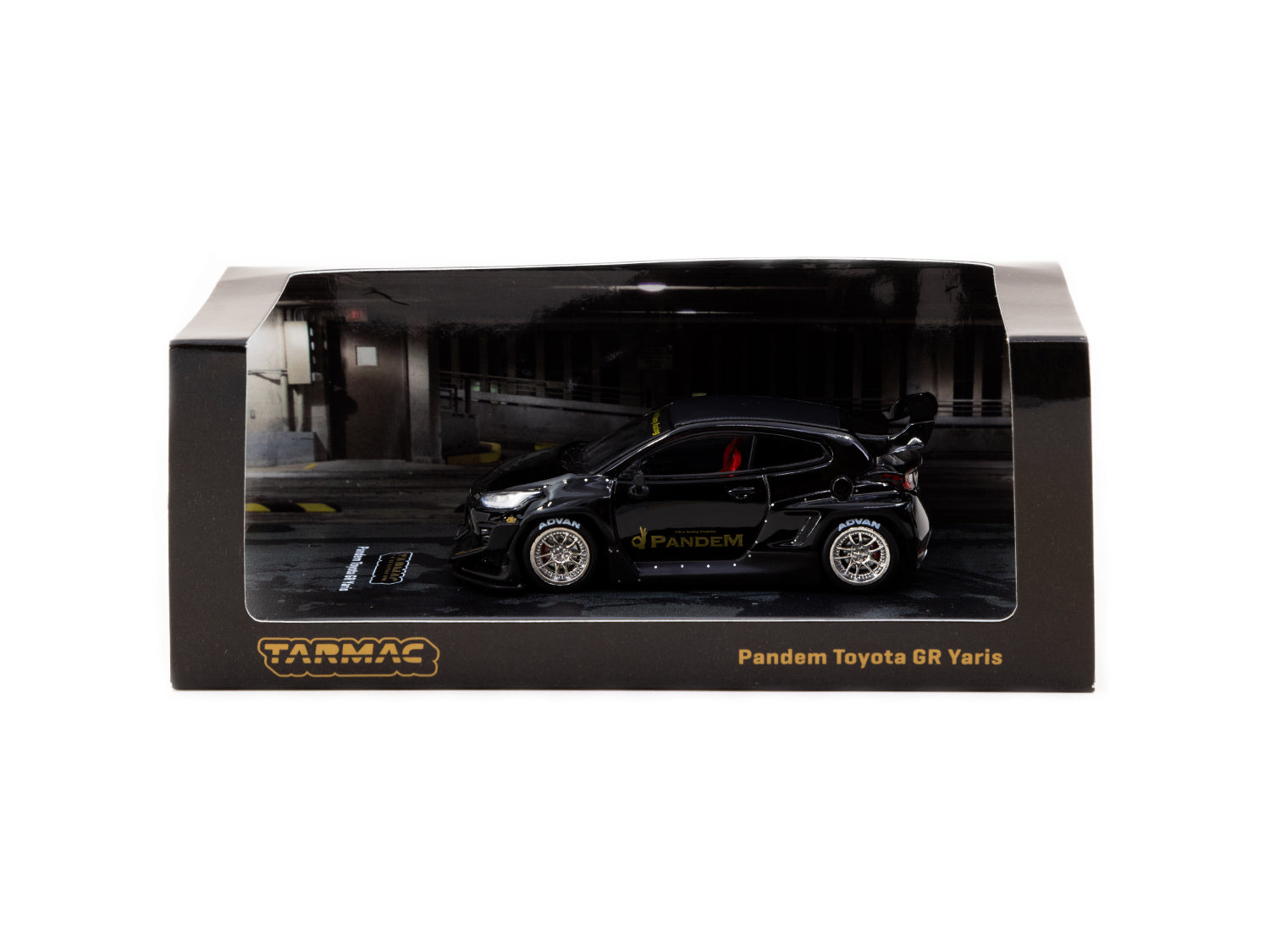 Tarmac Works 1/64 Scale Pandem Toyota GR Yaris Diecast Model Car - Black - ROAD64 Series - Perfect for Collectors, Display, and Racing Scenes