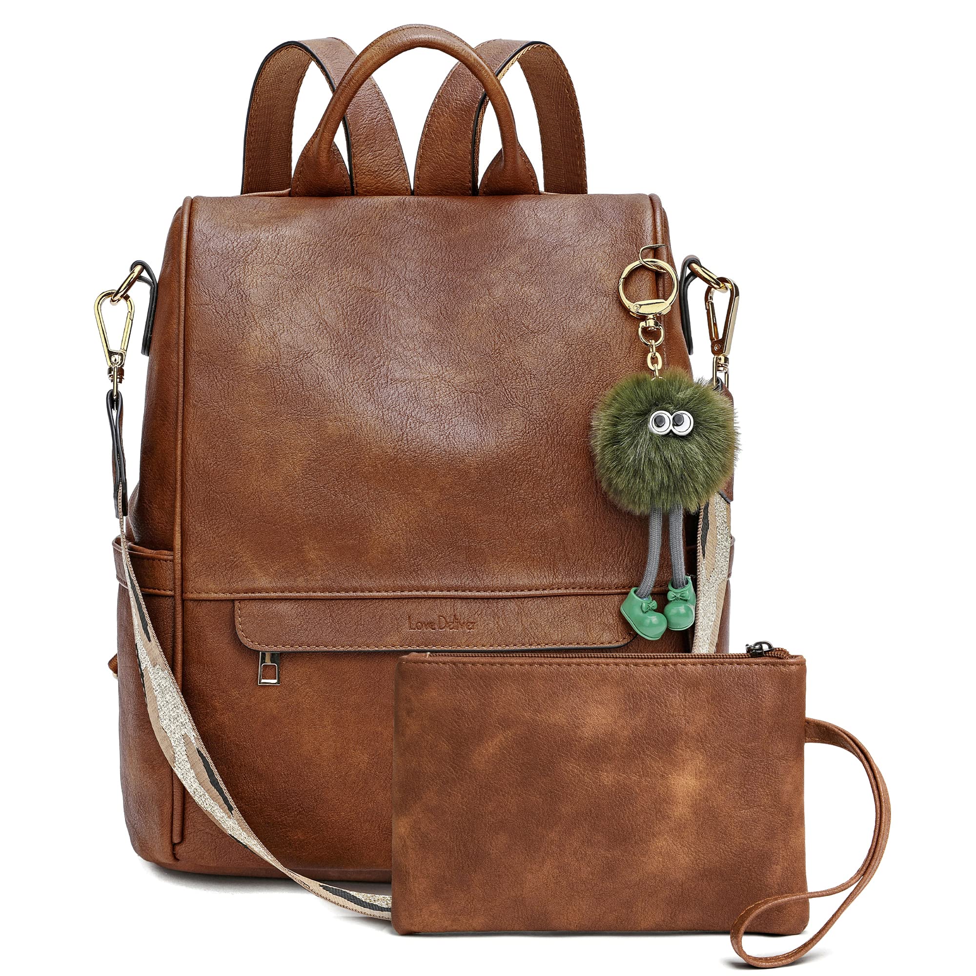 Stylish Leather Backpack Purse for Women - Fashion Designer Shoulder Bag with Wristlet Strap | Perfect for Travel, Work & Daily Commute