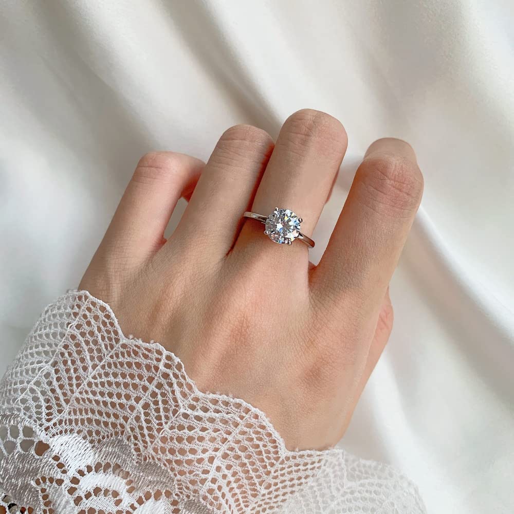 1 Carat Solitaire Moissanite Engagement Ring for Women - 10K 14K 18K Gold Classic Round Cut Wedding Anniversary Ring with Text Engraving - Perfect for Proposals, Anniversaries & Special Occasions