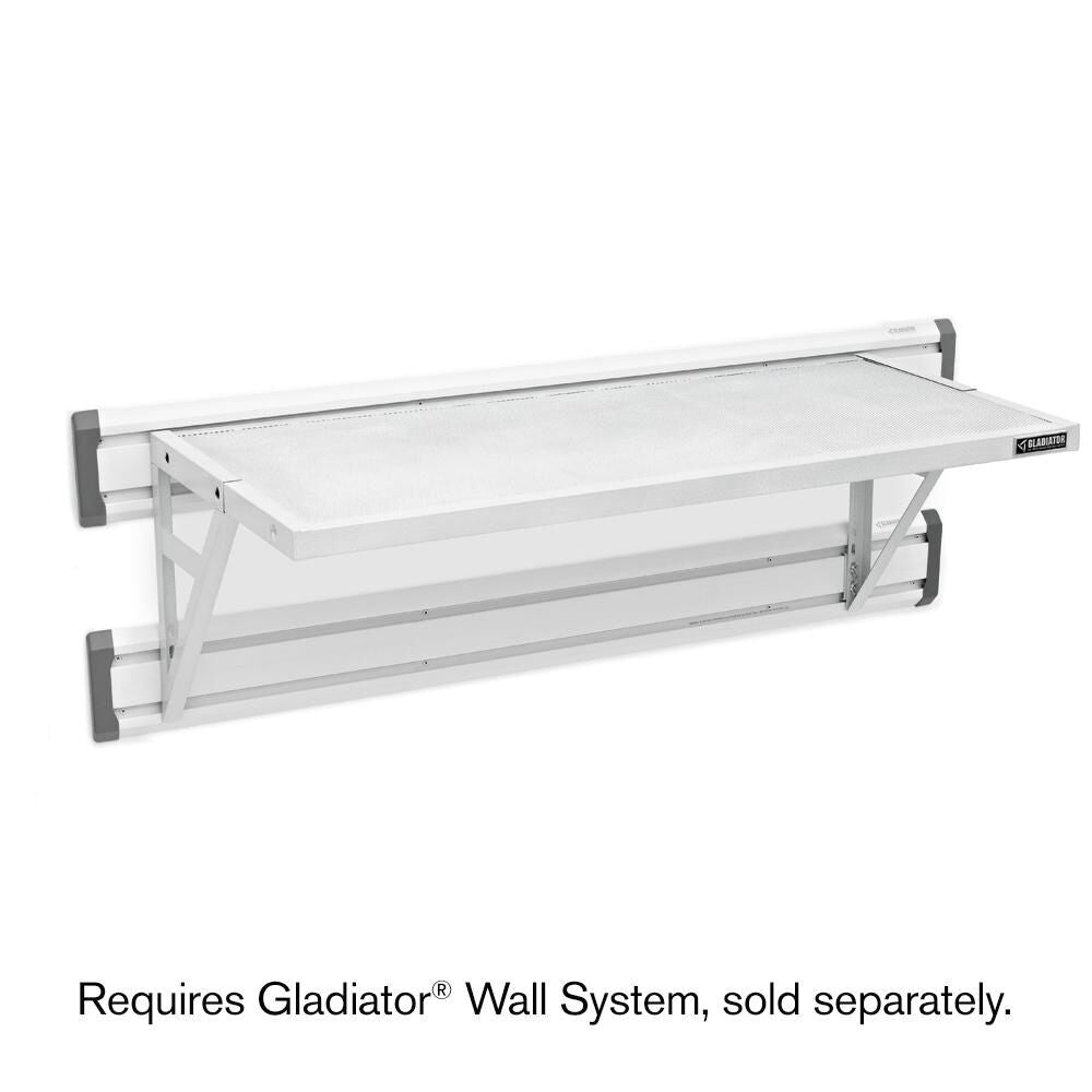 45 Gearloft™ Shelf - Hammered White Wall Mounted Storage Organizer for Bathroom, Kitchen & Living Room Decor