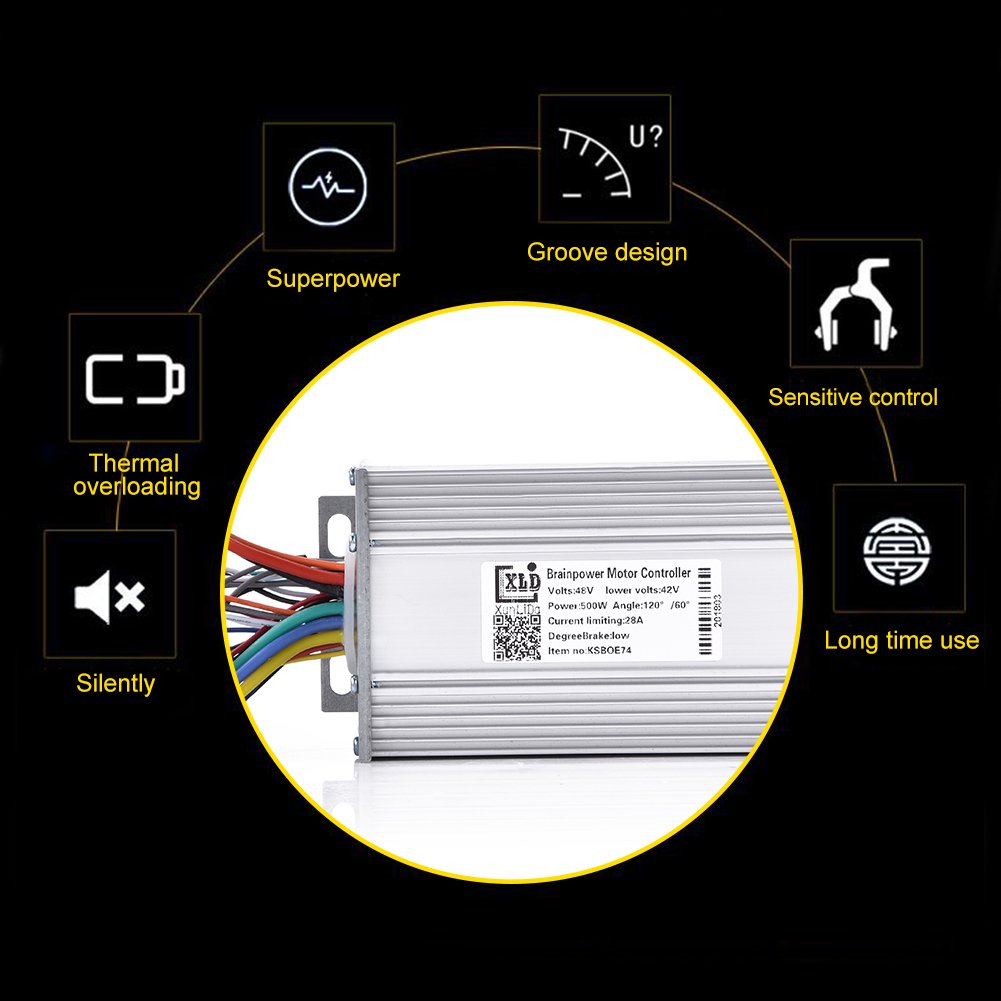 48V 500W Brushless Motor Speed Controller for E-Bike & Electric Scooter - High Performance, Waterproof, Easy Installation - Perfect for Commuting, Off-Road & DIY Projects