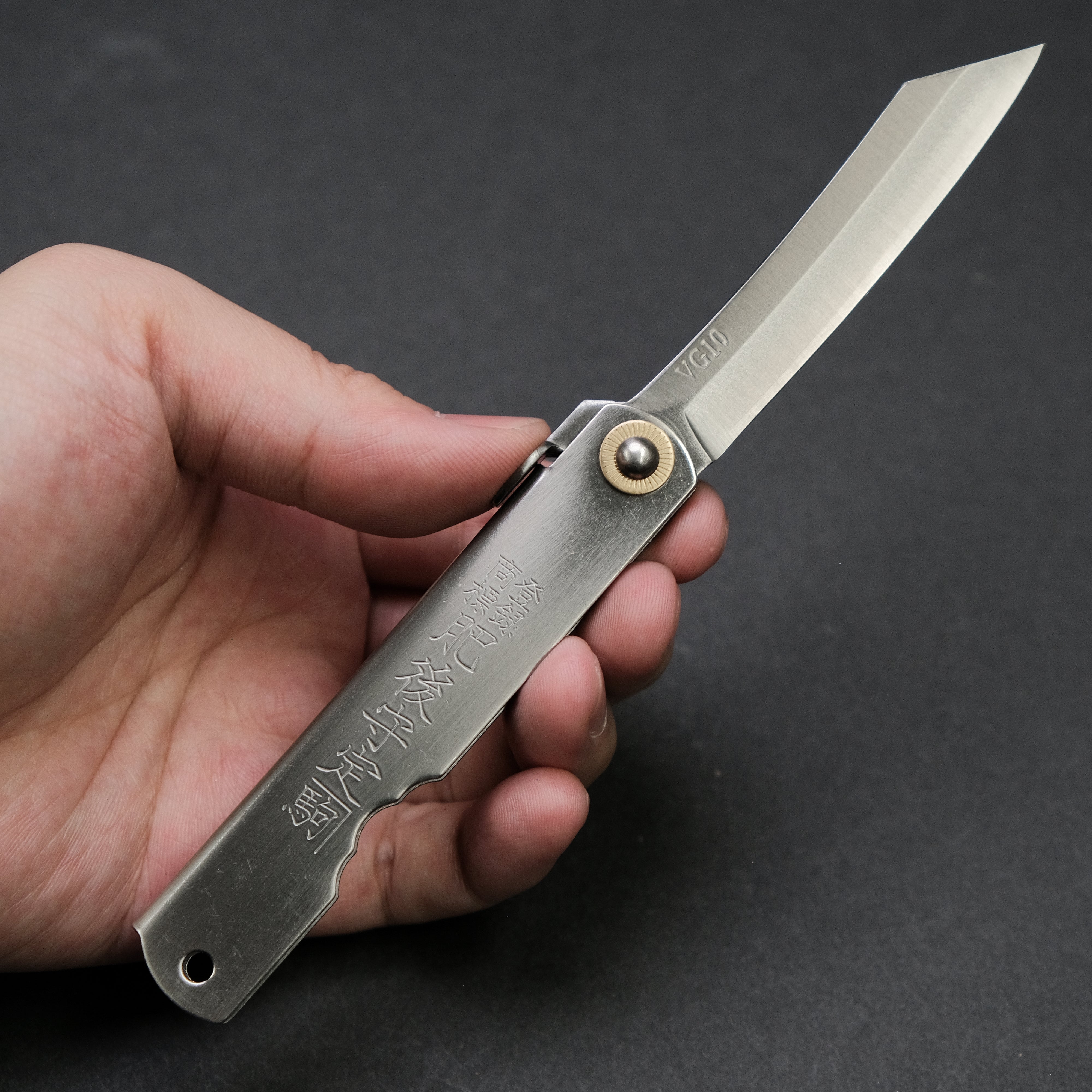 Premium Higonokami VG-10 Folding Pocket Knife - Large Size with Stainless Steel Handle - Perfect for Camping, Hiking & Everyday Carry (EDC)