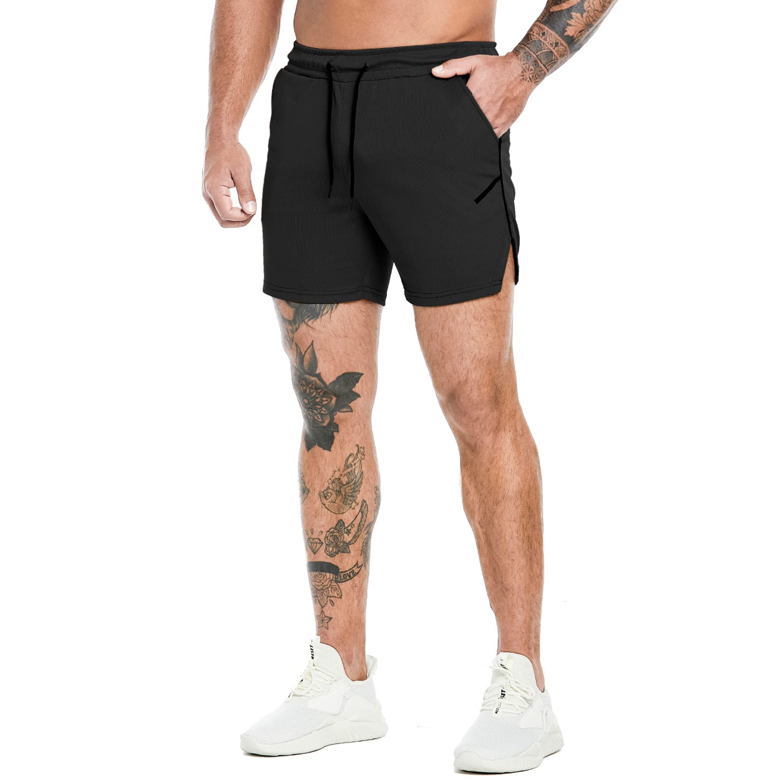 PIDOGYM Men's 5 Inch Running Shorts - Lightweight Breathable Mesh Gym Shorts for Workout, Bodybuilding & Training - Perfect for Jogging, Weightlifting & CrossFit
