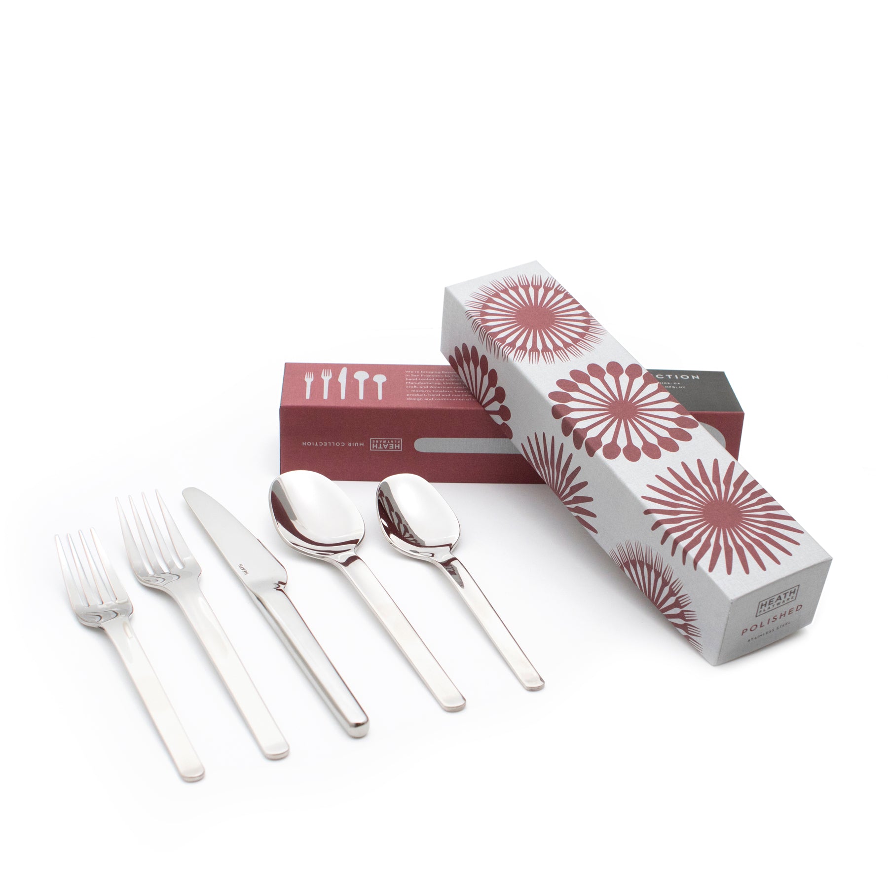 Premium Muir Flatware Set - 5-Piece Polished Stainless Steel Cutlery for Dining, Entertaining & Gifting | Elegant Tableware for Restaurants, Weddings & Special Occasions