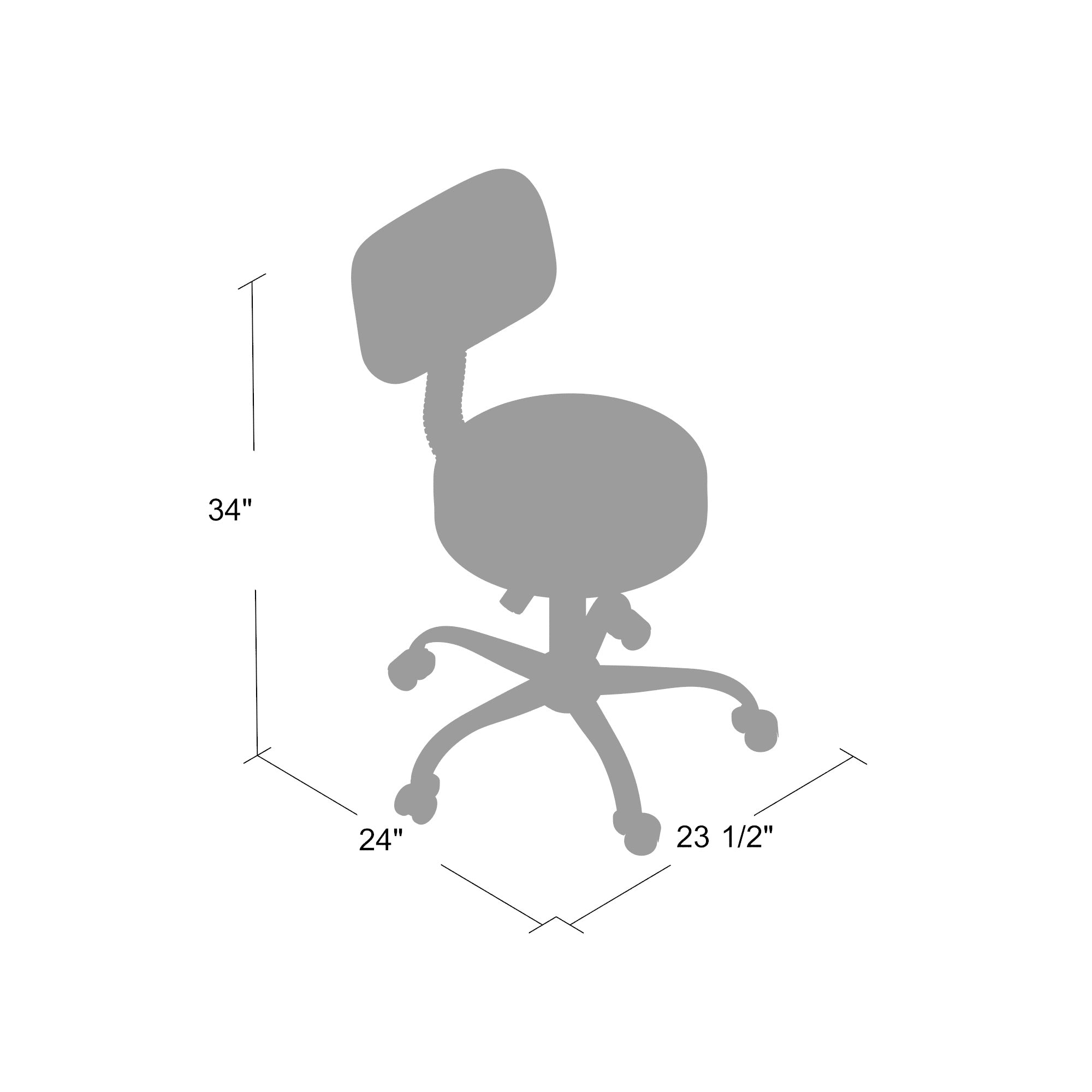 Ergonomic Adjustable Back Stool B245 - Comfortable Office Chair with Lumbar Support for Home & Workspace - Perfect for Desk Work, Gaming, and Study Sessions