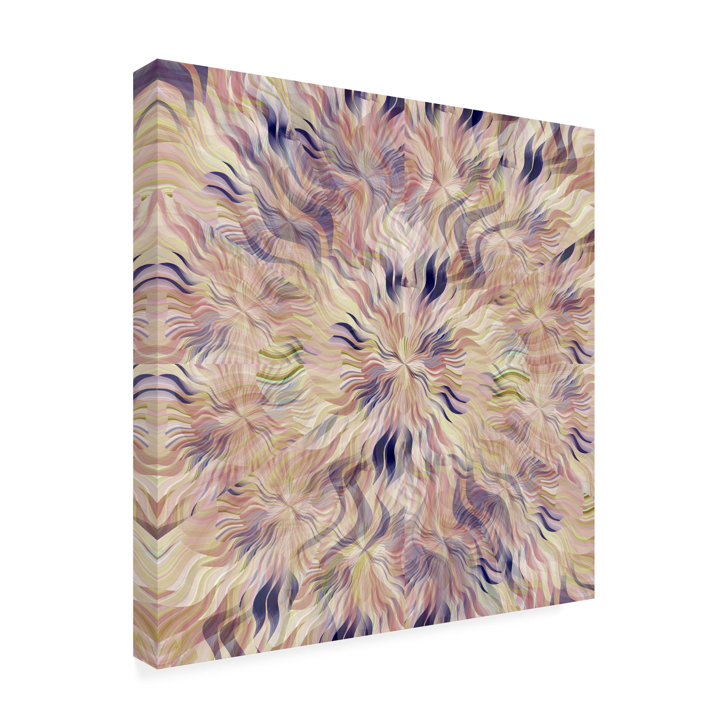 David Manlove 'Reverse Sea Floral Radial' Canvas Wall Art Print - Modern Botanical Home Decor for Living Room, Bedroom & Office