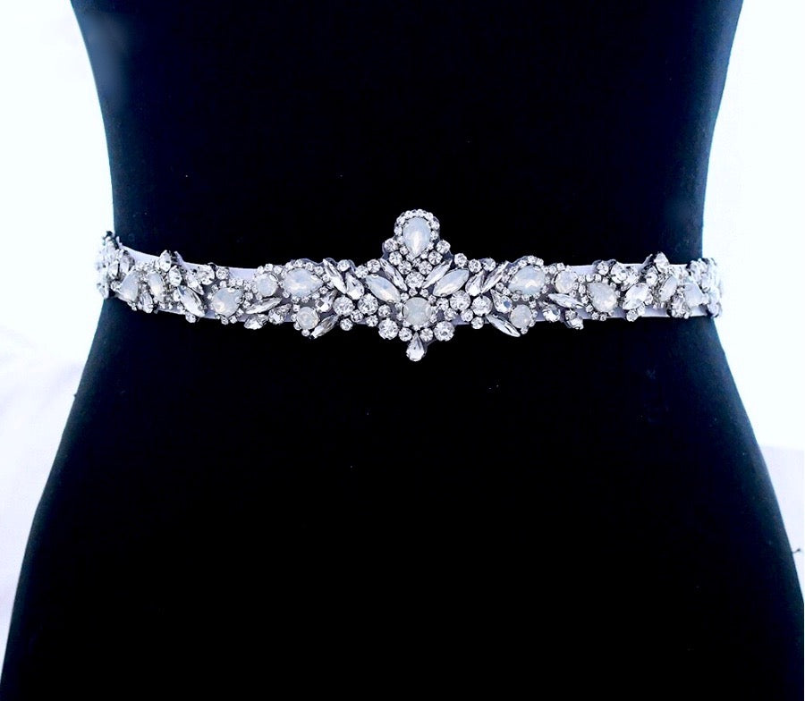 Swarovski Opal Bridal Belt - Elegant Wedding Sash for Brides, Bridesmaids & Prom - Perfect for Weddings, Formal Events & Special Occasions