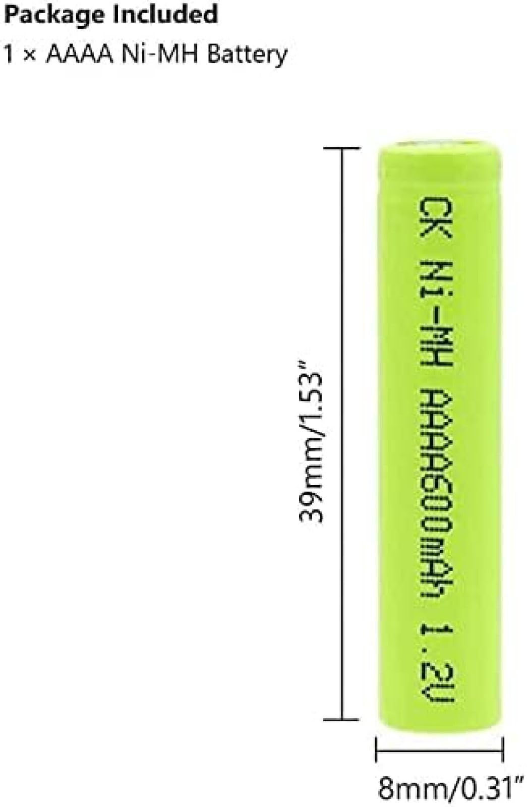 RIAD Rechargeable AAAA Batteries 600mAh 1.2V - Long-Lasting Power for Keyboards, Laser Pointers & Small Electronics - 1 Pack