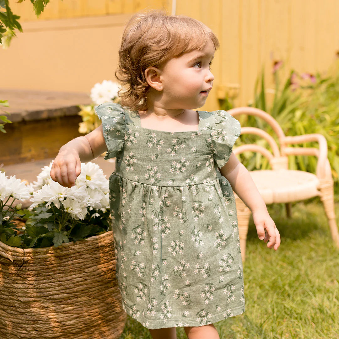 Exotic Flowers Laurel Cross Hatch Dress Set - Elegant Floral Print Women's Dress for Parties, Weddings & Special Occasions