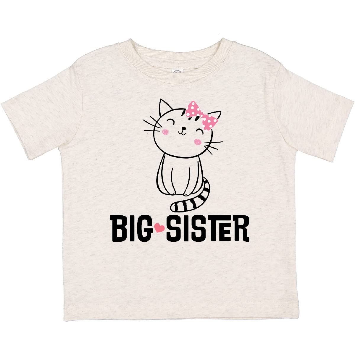 Inktastic Big Sister Girl Cat Toddler T-Shirt - Cute Cat Design for Toddler Girls - Perfect for Sibling Matching Outfits, Family Photos & Everyday Play