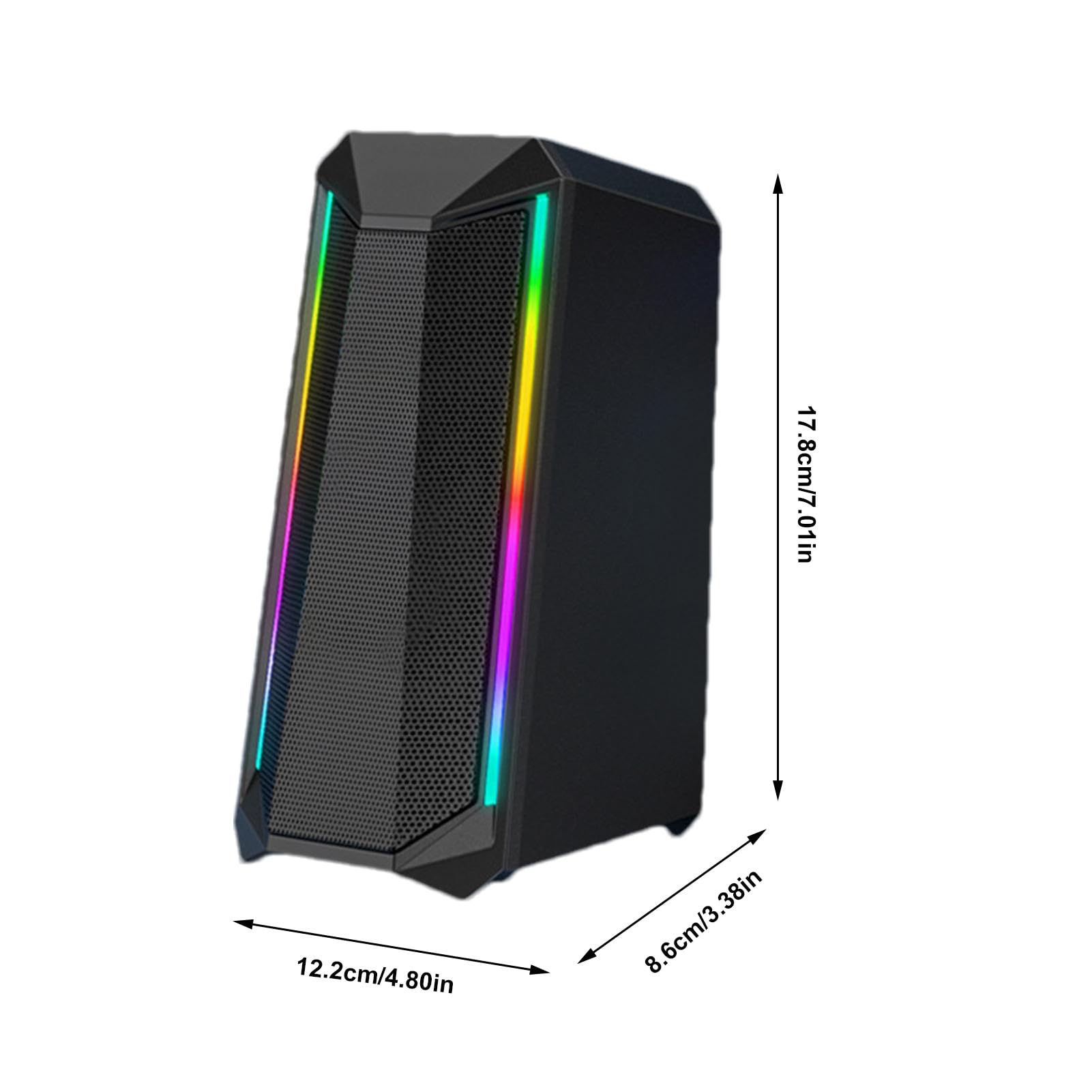 Streysisl RGB PC Speakers with Volume Control | Enhanced Sound for Gaming & Music, Adjustable Monitor Speakers for Desktop & Home Office Setup