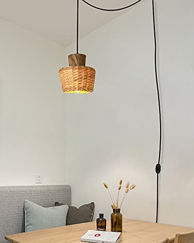 Kiven Dimming Pendant Light - Handmade Bamboo Garden Lamp, Nordic INS Style for Teahouse, Bar, Homestay, Bedroom, and Bedside Decoration with Antique Charm, Perfect for Cozy Ambiance and Relaxing Spaces
