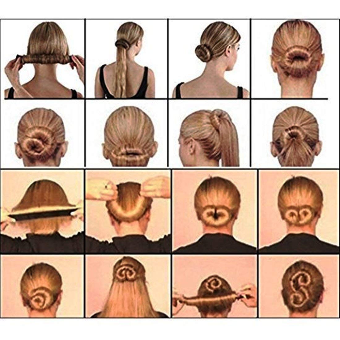 CHANDERKASH Hair Donut Bun Maker - French Roller Hair Accessory (Black) for Women | Perfect for Updos, Ponytails & Special Occasions