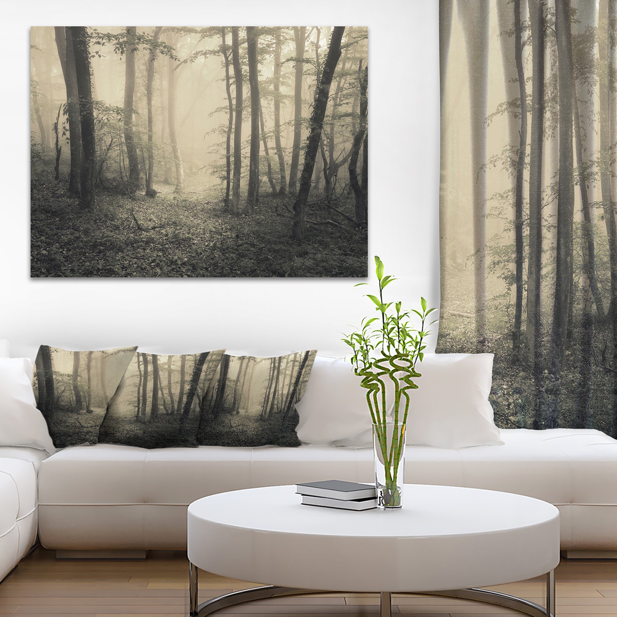 Vintage Style Spring Forest Landscape Photography Canvas Wall Art Print - Nature Scenery Decor for Living Room, Bedroom & Office