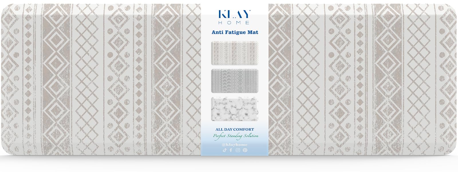 Klay Home Anti-Fatigue Kitchen Floor Mat - 3/4