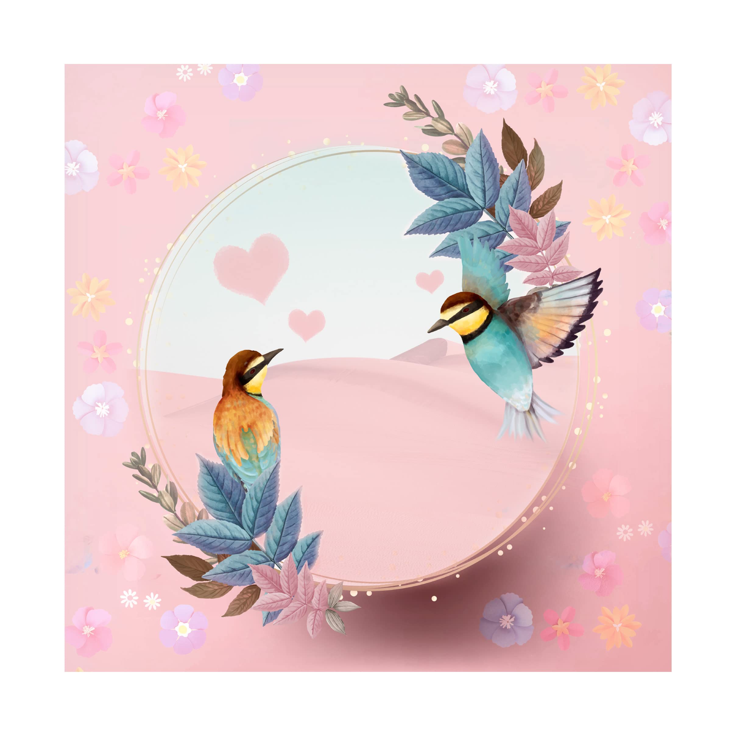 Trademark Fine Art 'Hummingbird Love' Canvas Wall Art Print by The Font Diva - Romantic Home Decor for Living Room, Bedroom & Office