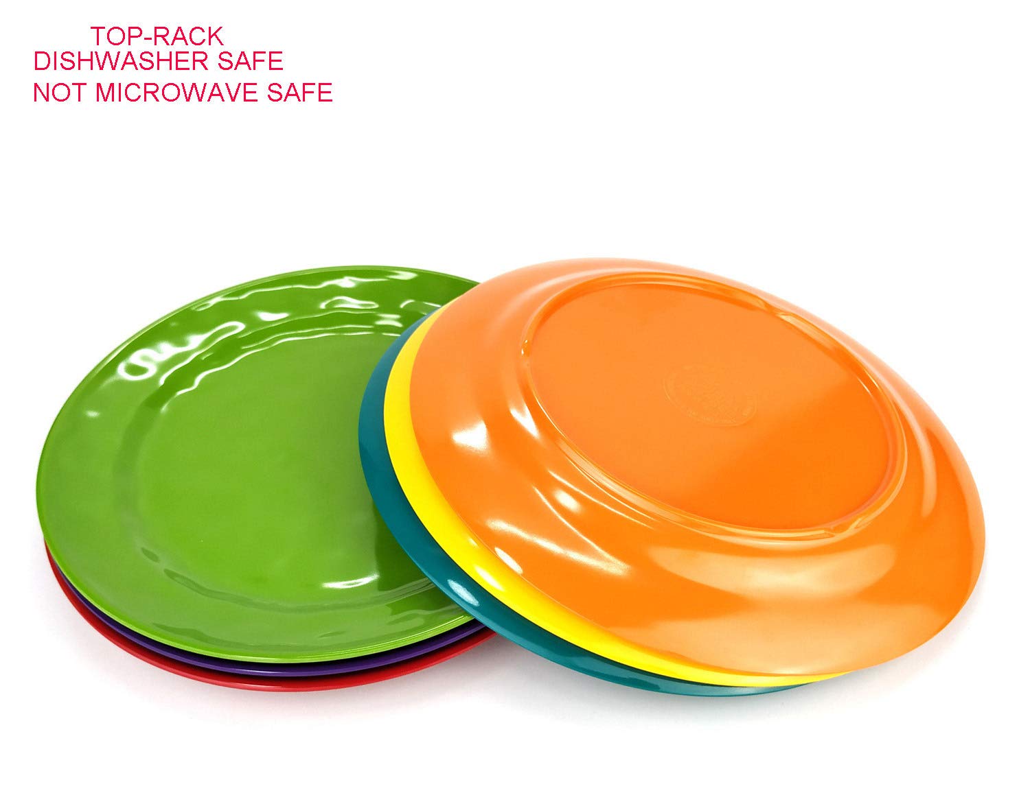 KX-WARE 12-Piece 8-Inch Melamine Plate Set - Durable, Lightweight & Shatterproof Dinner Plates for Everyday Use, Picnics, Camping & Outdoor Dining - Multicolor