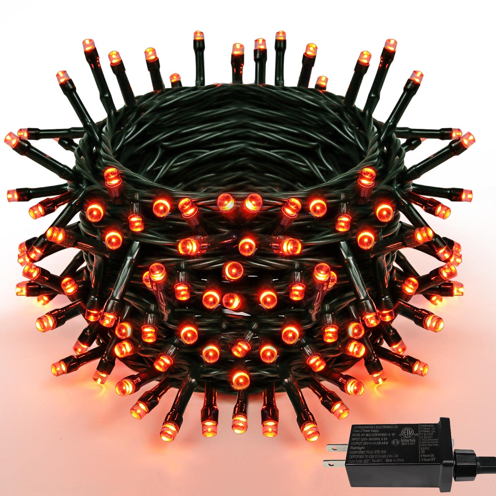 YIQU 82FT 200 LED Halloween String Lights - Orange Extendable Fairy Lights with 8 Lighting Modes for Indoor/Outdoor Decor - Perfect for Halloween Party, Bedroom, Garden, Patio & Tree Decorations
