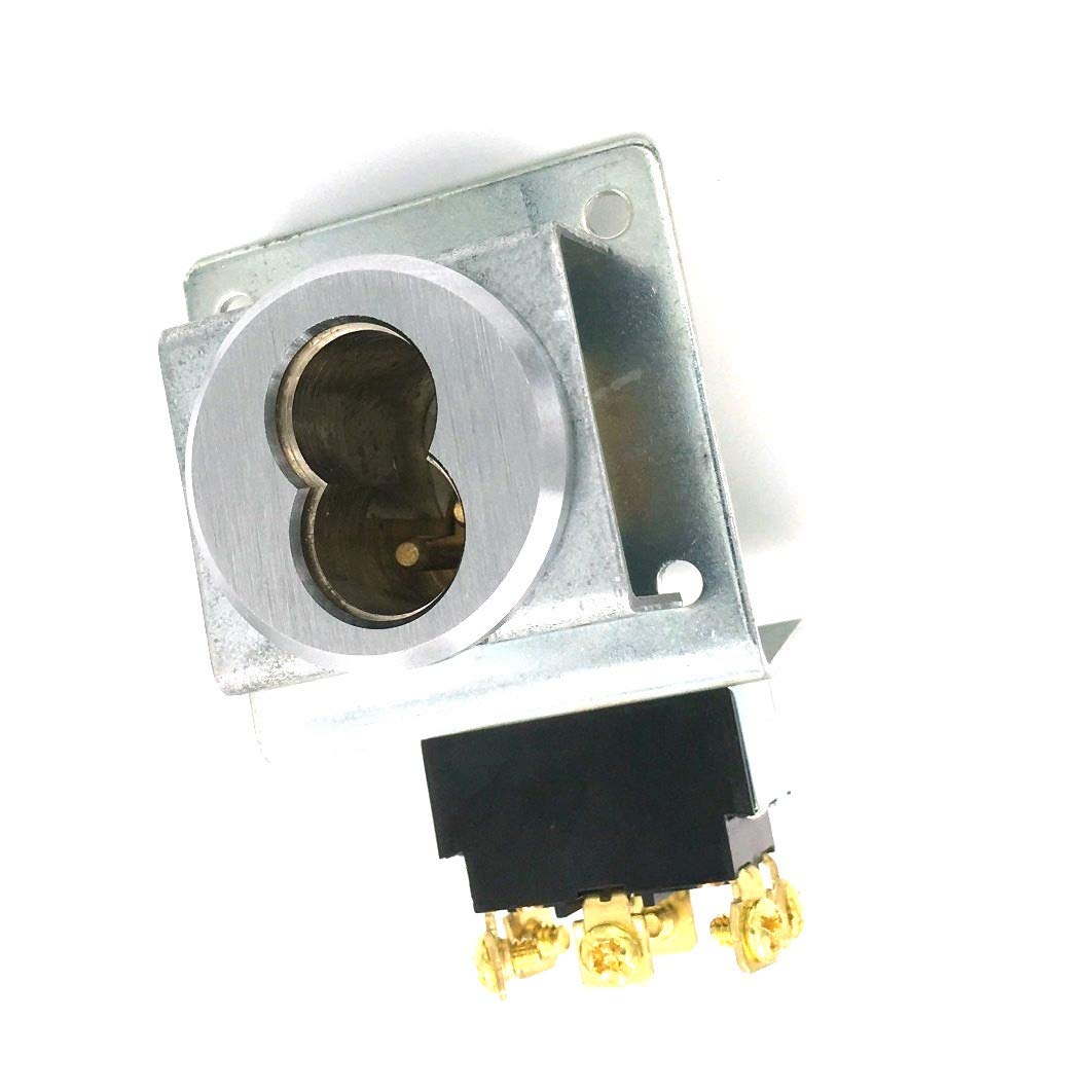 Double Momentary SFIC Key Switch Housing - No Core DPDT Replacement for 1W7K4 | Ideal for Access Control & Security Systems