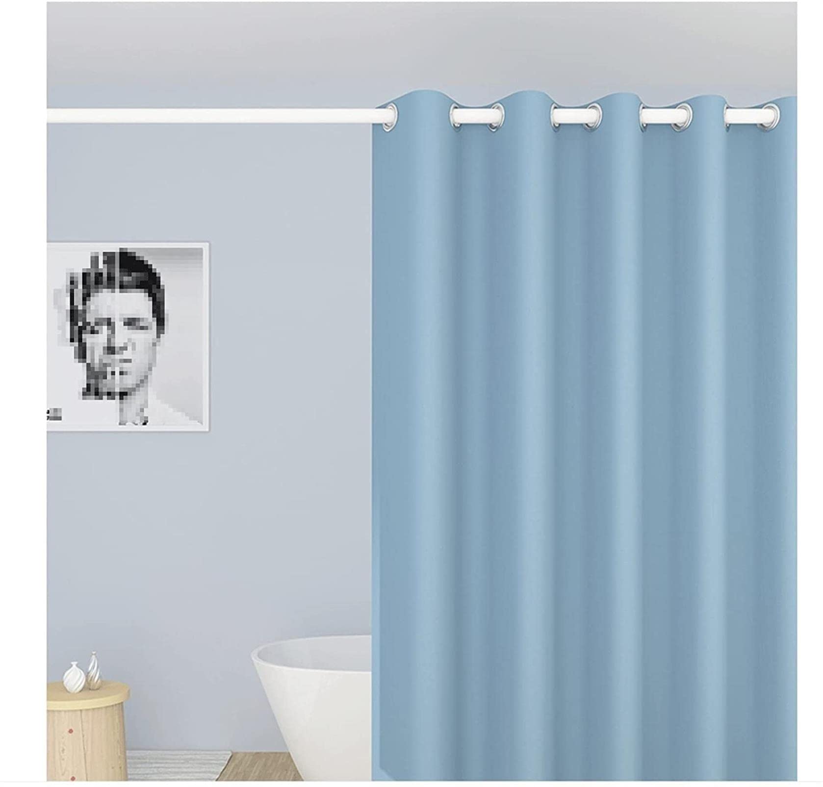 DMWMD Waterproof & Rustproof Polyester Shower Curtain - 300x200cm Large Bathroom Curtain with Weighted Hem for Bathtub & Shower Stall | Perfect for Home, Hotel & Spa Use