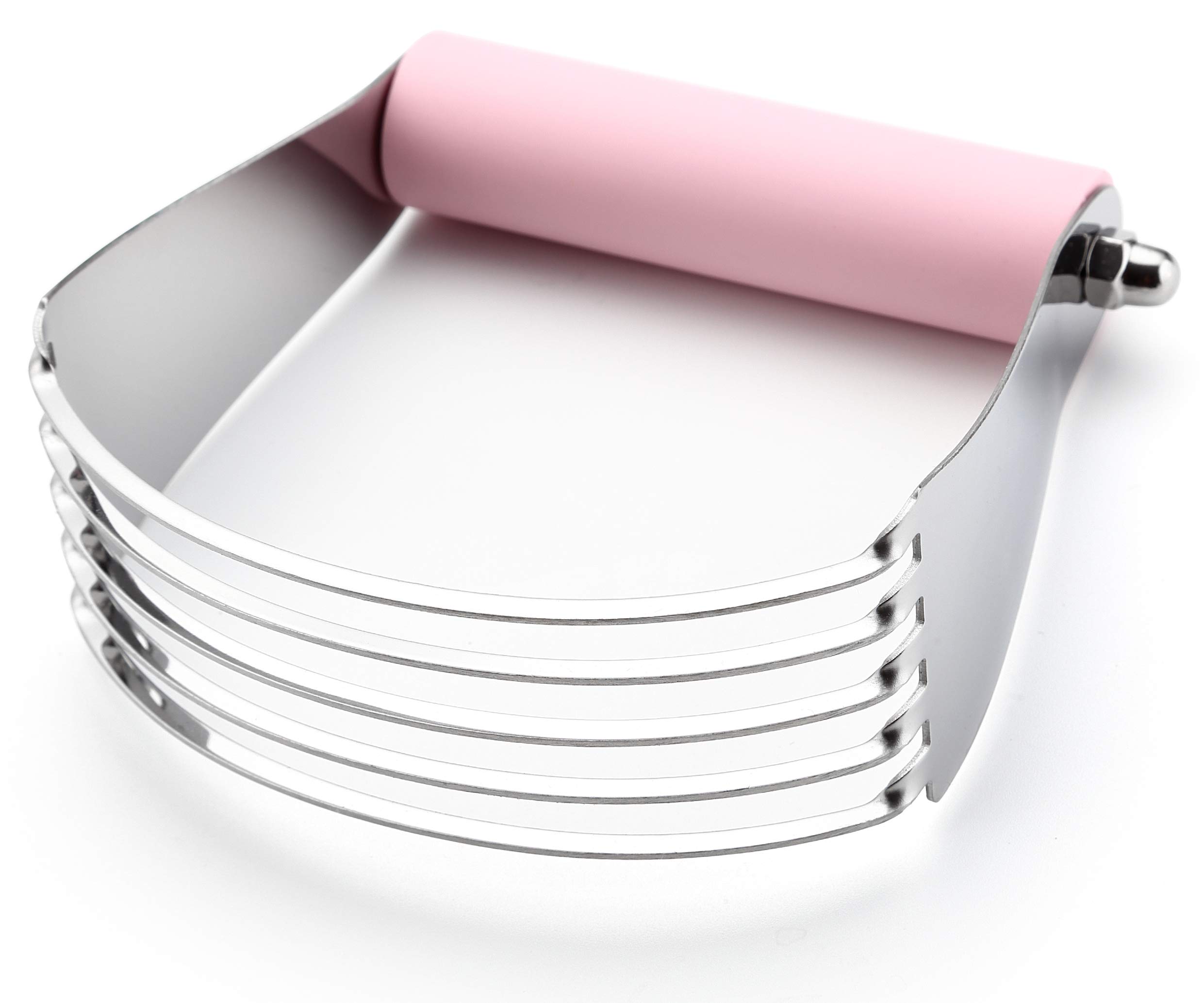 Spring Chef Large Dough Blender for Baking - Professional Stainless Steel Pastry Cutter & Mixing Tool | Dishwasher Safe | Perfect for Pies, Cookies, Biscuits & Pastry Making (Pink Lemonade)