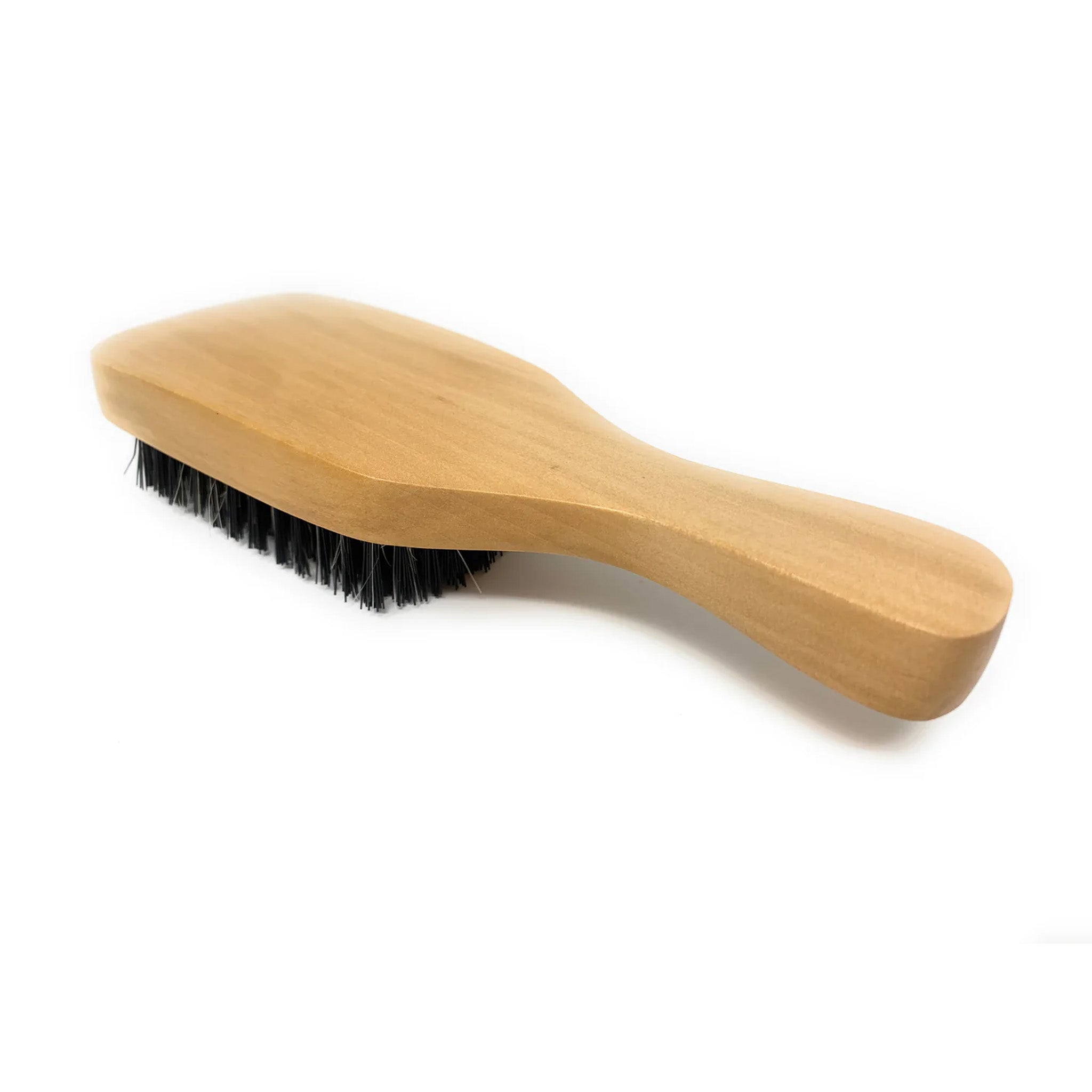 Scalpmaster Club Hair Brush for Waves & Curls - Curved Oval Palm Brush with Boar Bristles & Natural Wood - Perfect for Styling, Detangling & Smoothing Hair at Home or Salon
