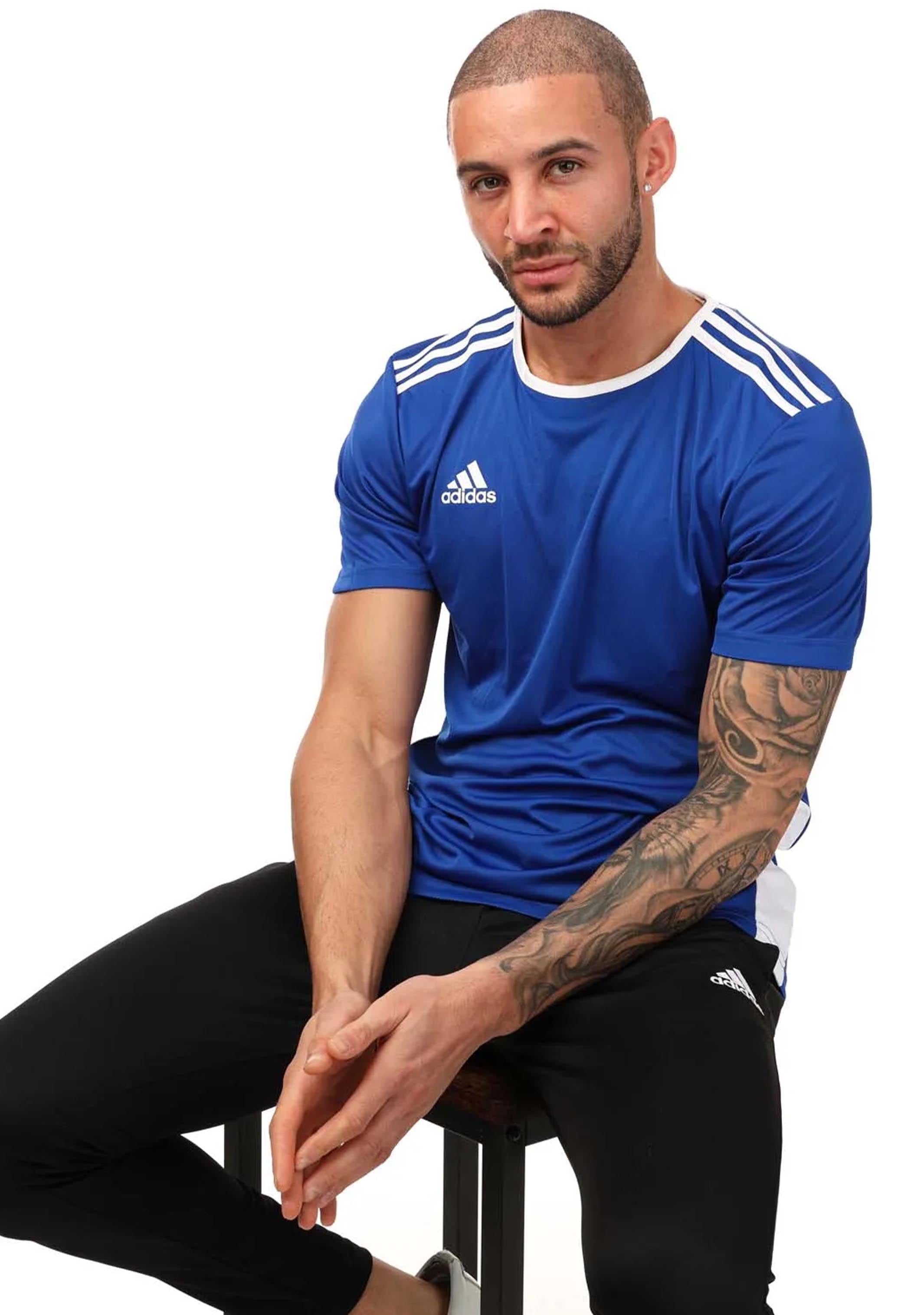 Adidas Men's Entrada 18 Soccer Jersey - Lightweight Breathable Football Shirt for Training & Matches - Perfect for Fans, Players & Casual Wear
