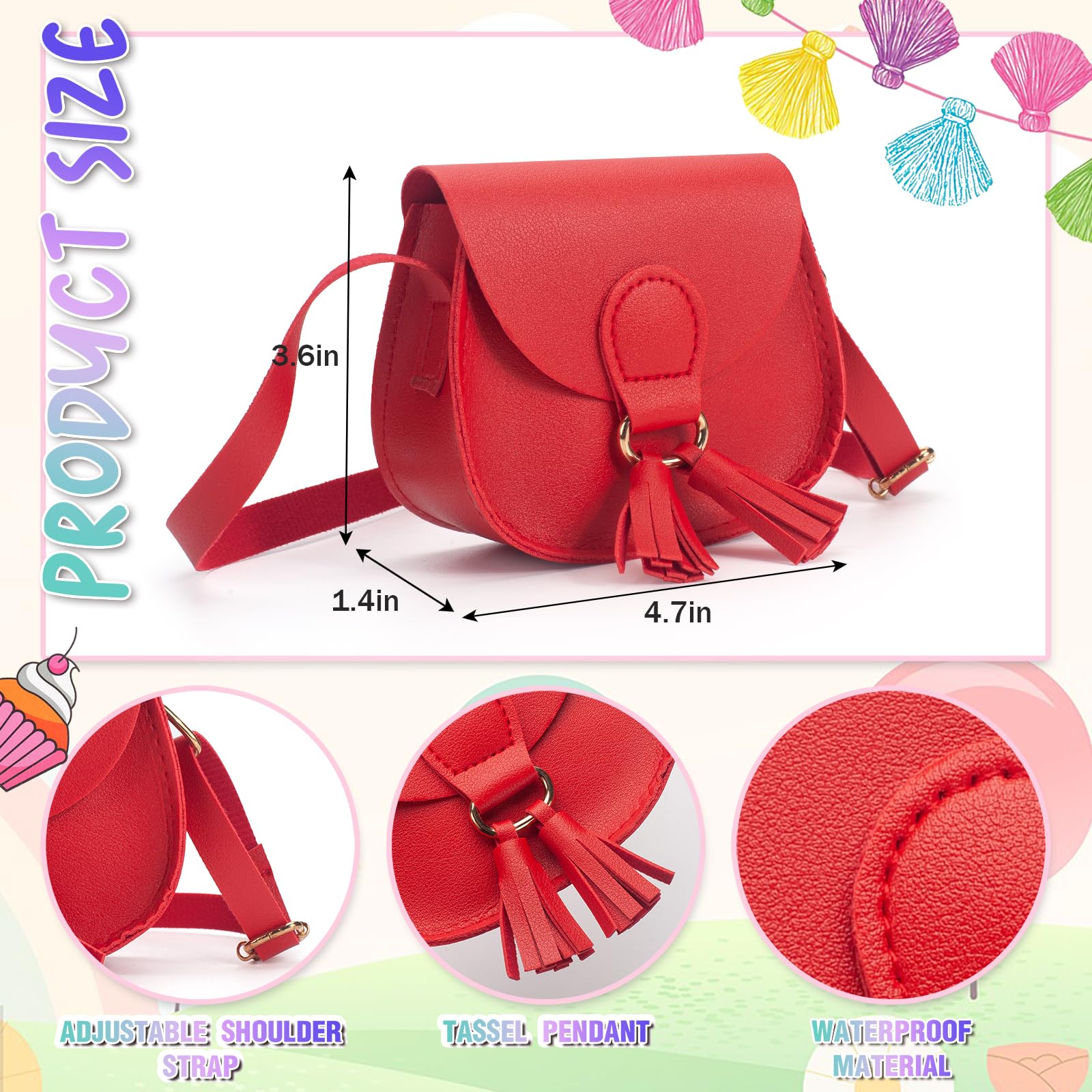 **Girls Crossbody Purse for Kids Age 2-14 | Cute Tassel Shoulder Bag for Toddler & Little Girls | Perfect for School, Travel & Playdates**